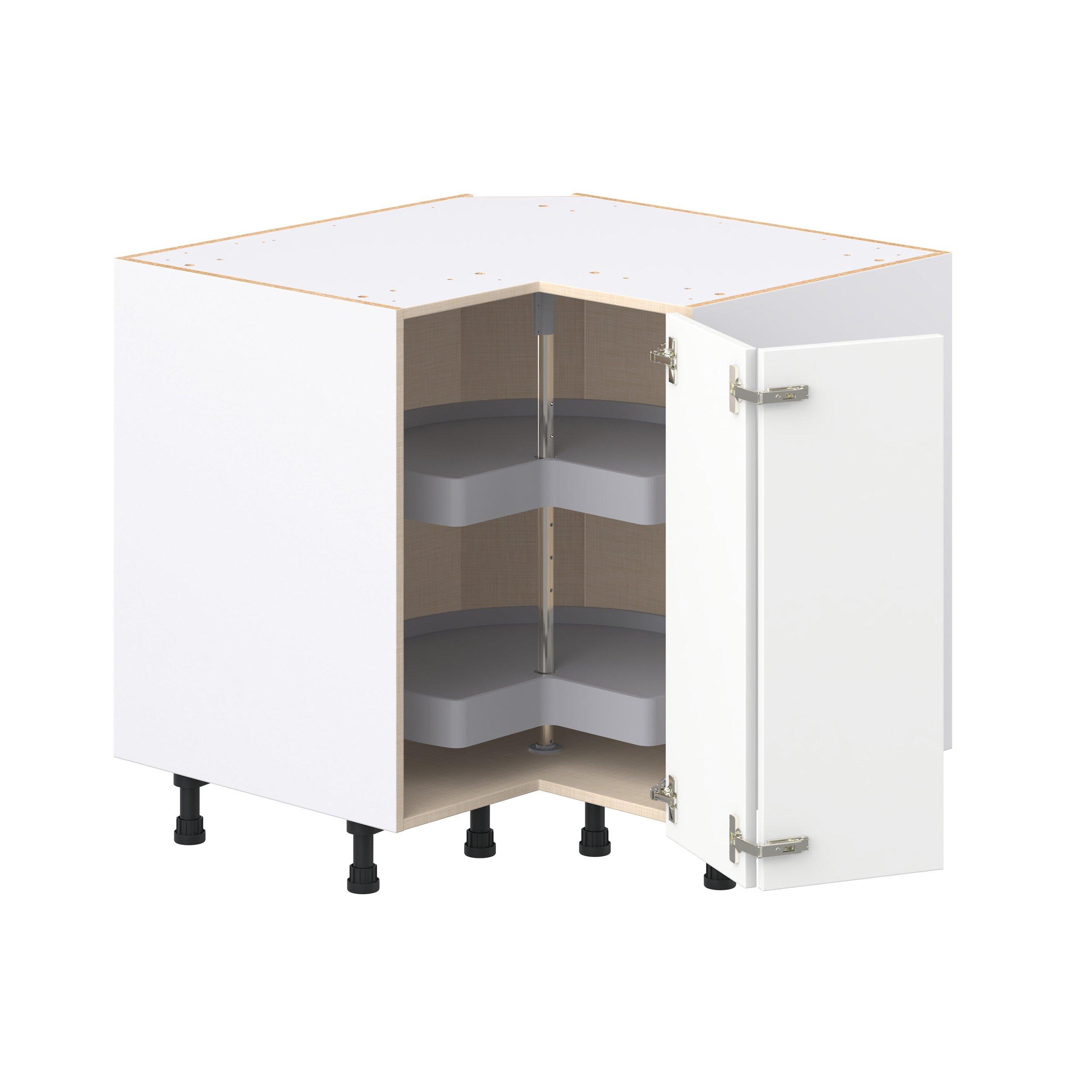 Peachtree 36 in. Painted Bright White Lazy Susan Corner Base Cabinet