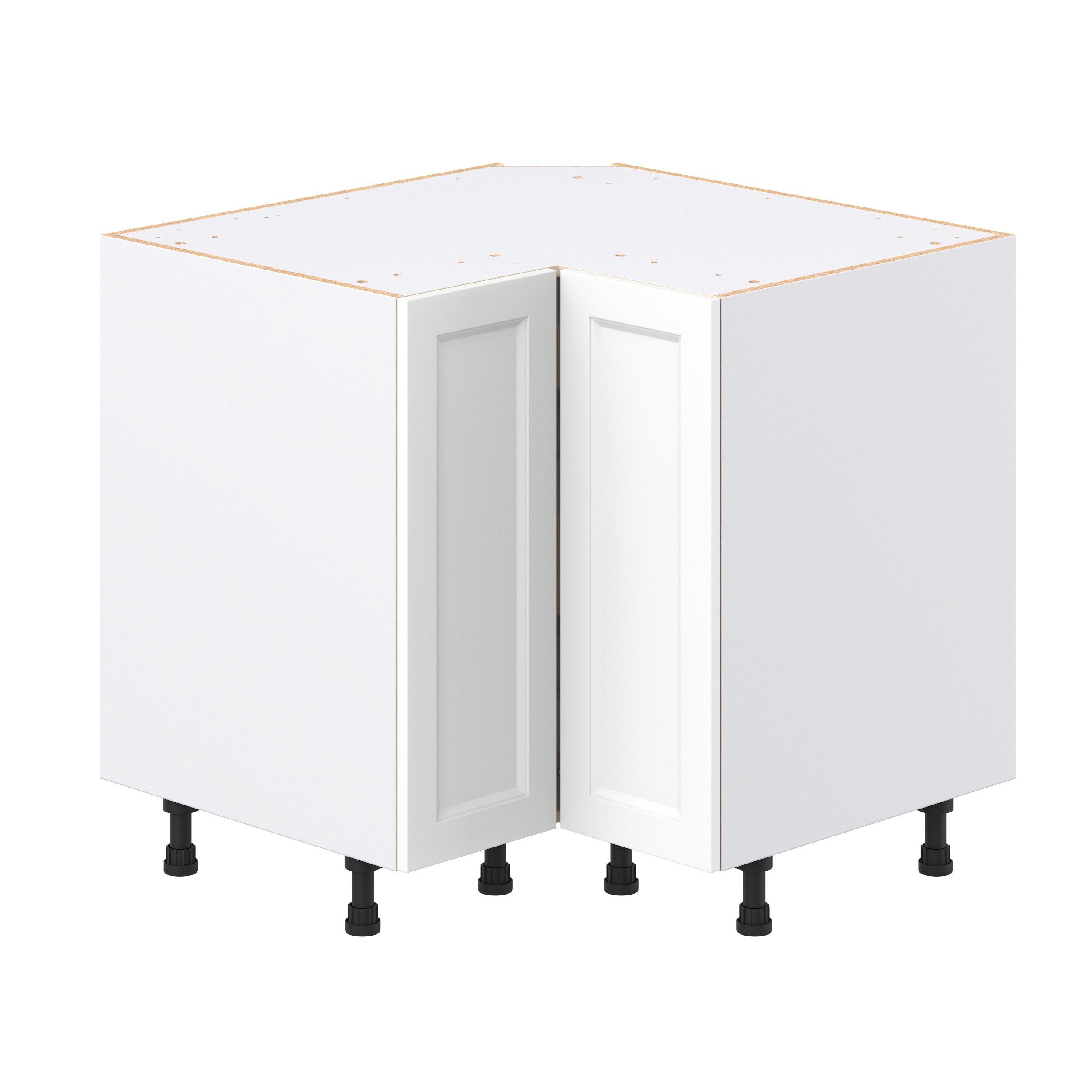 Peachtree 36 in. Painted Bright White Lazy Susan Corner Base Cabinet