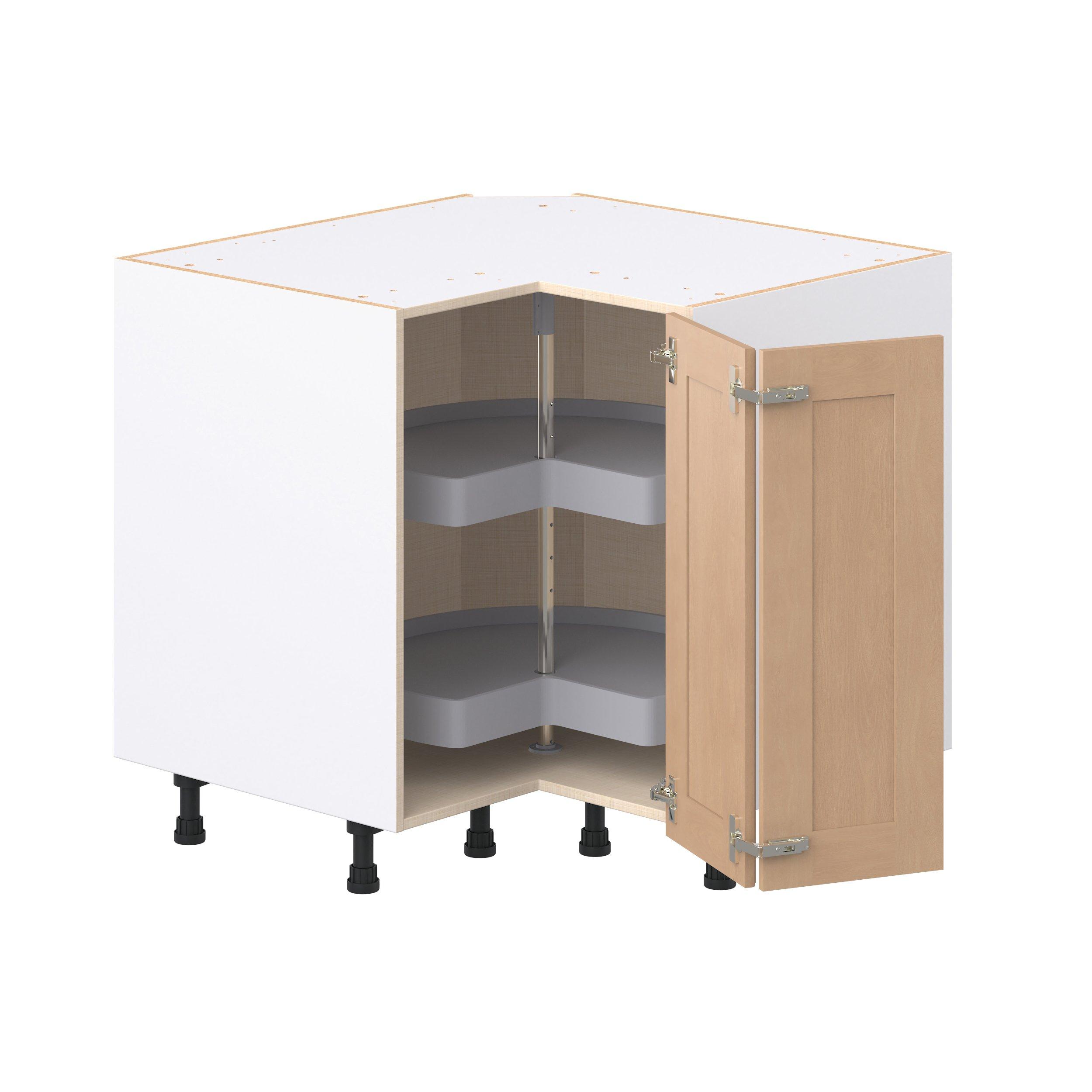 Sugarhill 36 in. Stained Sugar Cookie Lazy Susan Corner Base Cabinet