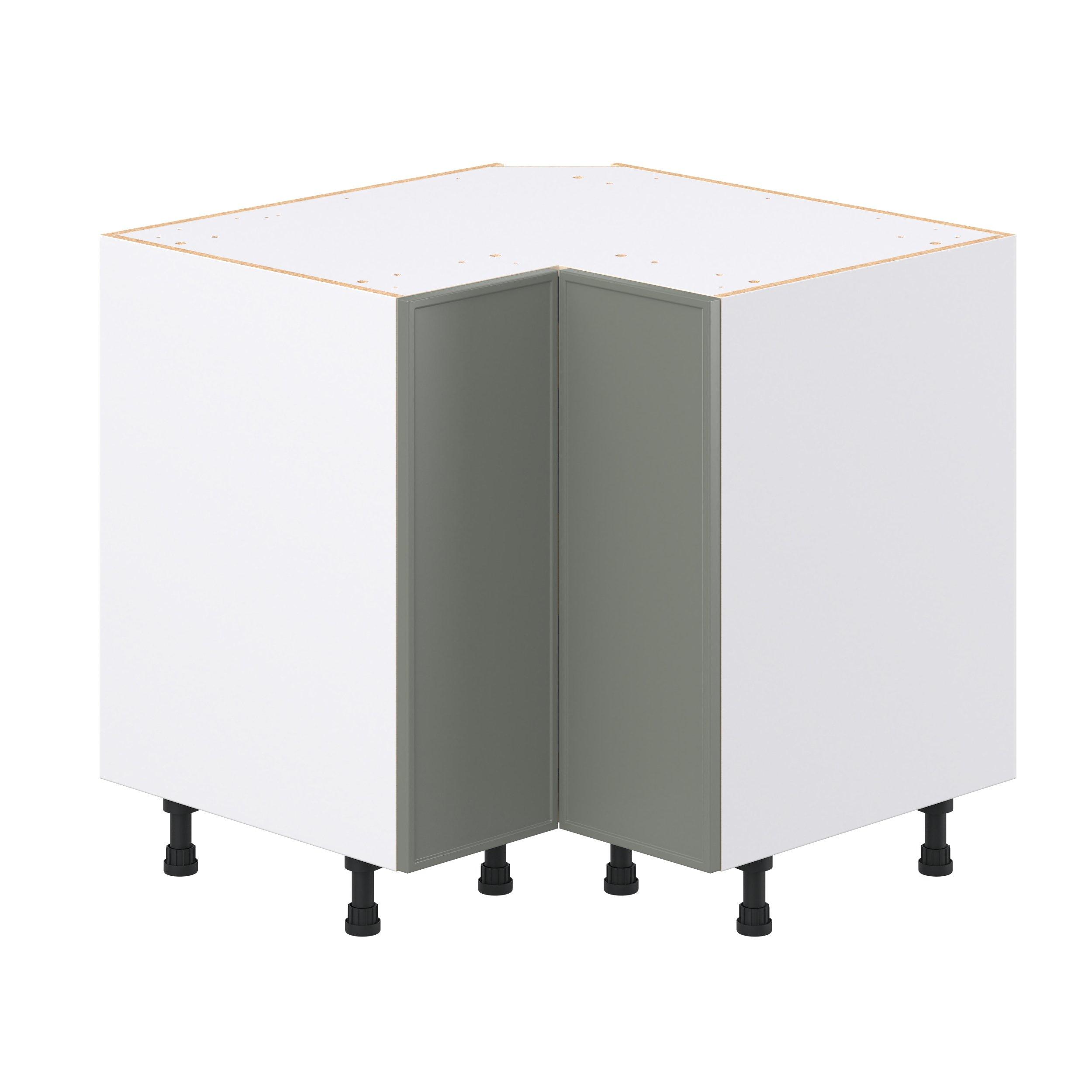 Linden 36 in. Painted Moss Green Lazy Susan Corner Base Cabinet