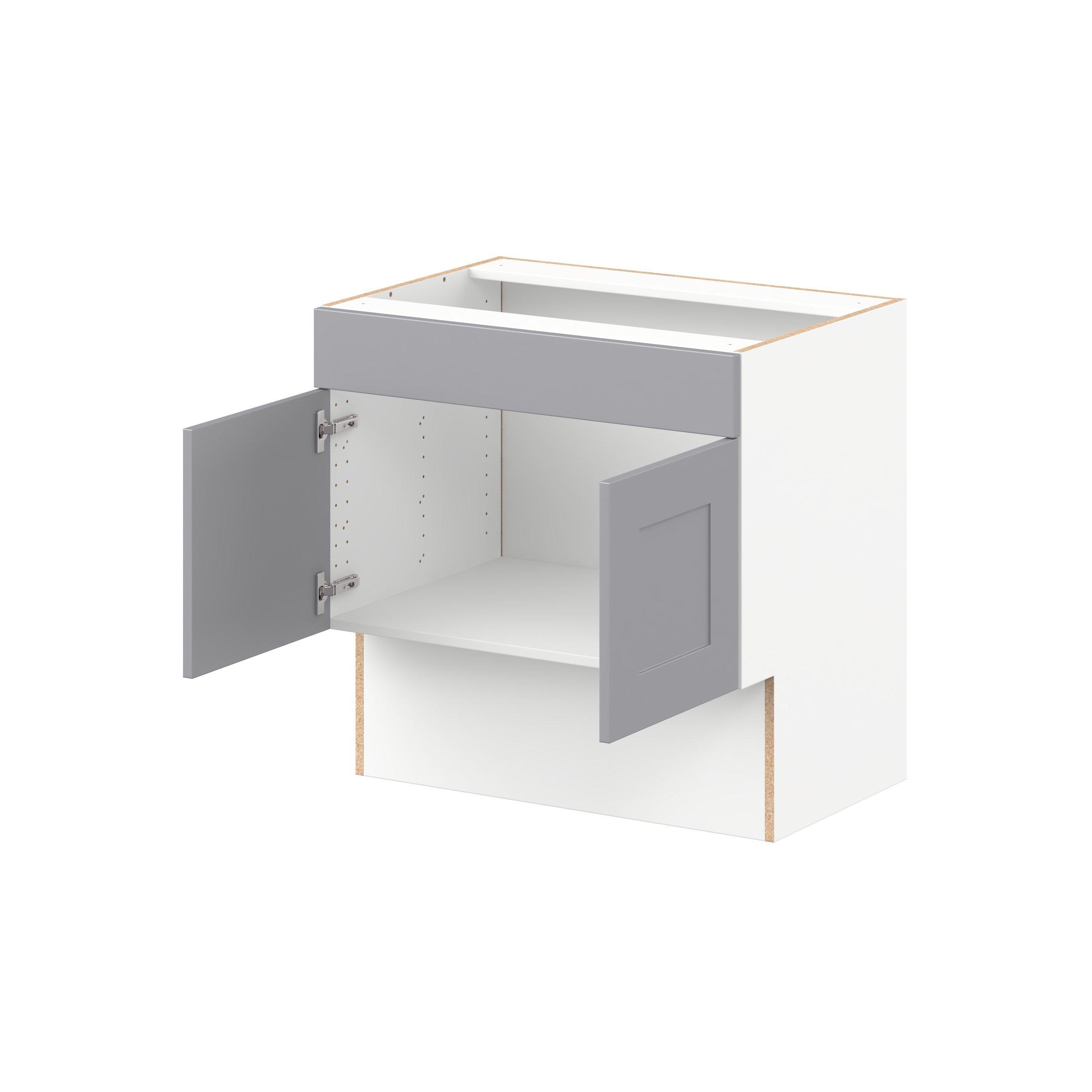 Candler 30 in. Painted Slate Gray Vanity Sink Base Cabinet with Removable Front  - ADA