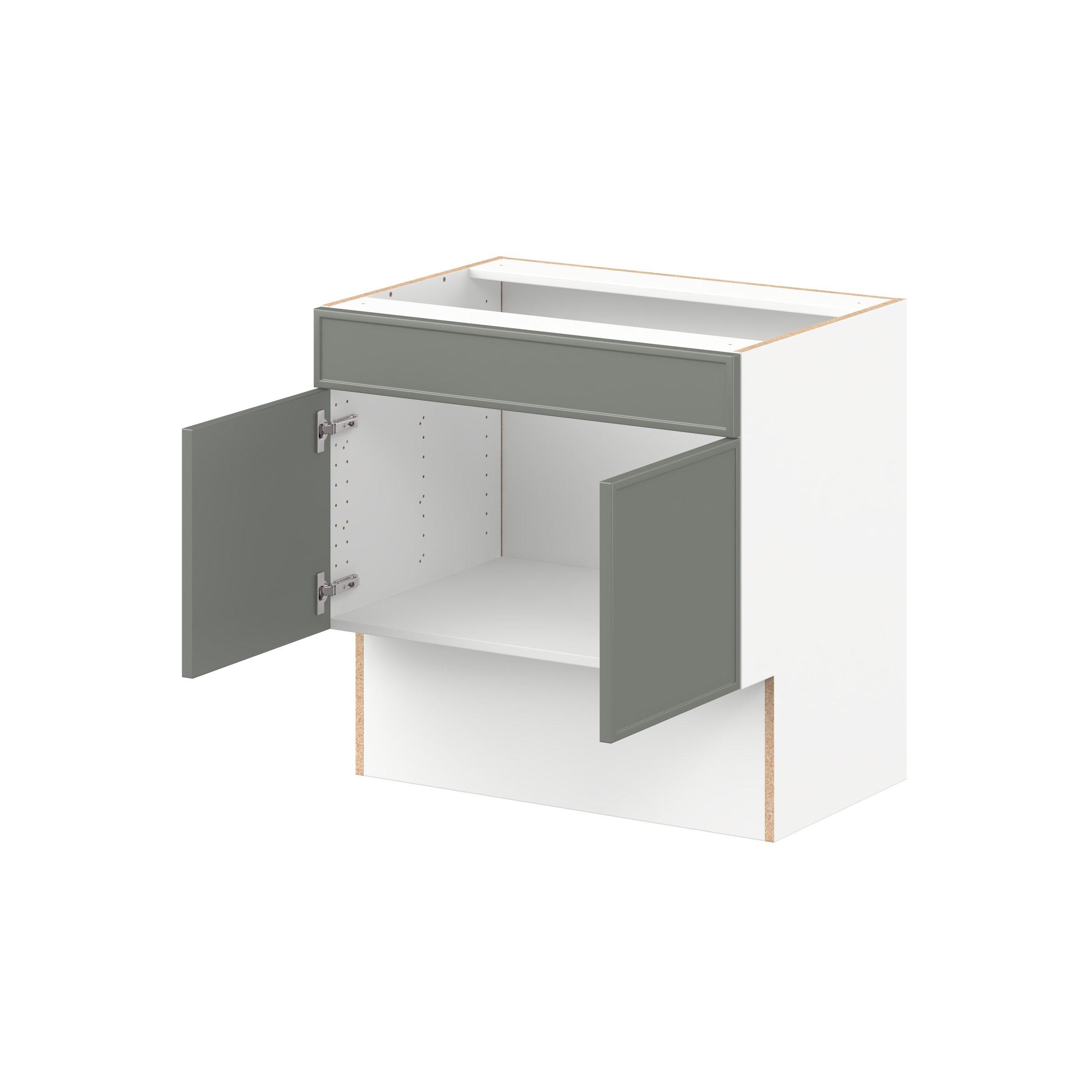 Linden 30 in. Painted Moss Green Vanity Sink Base Cabinet with Removable Front
