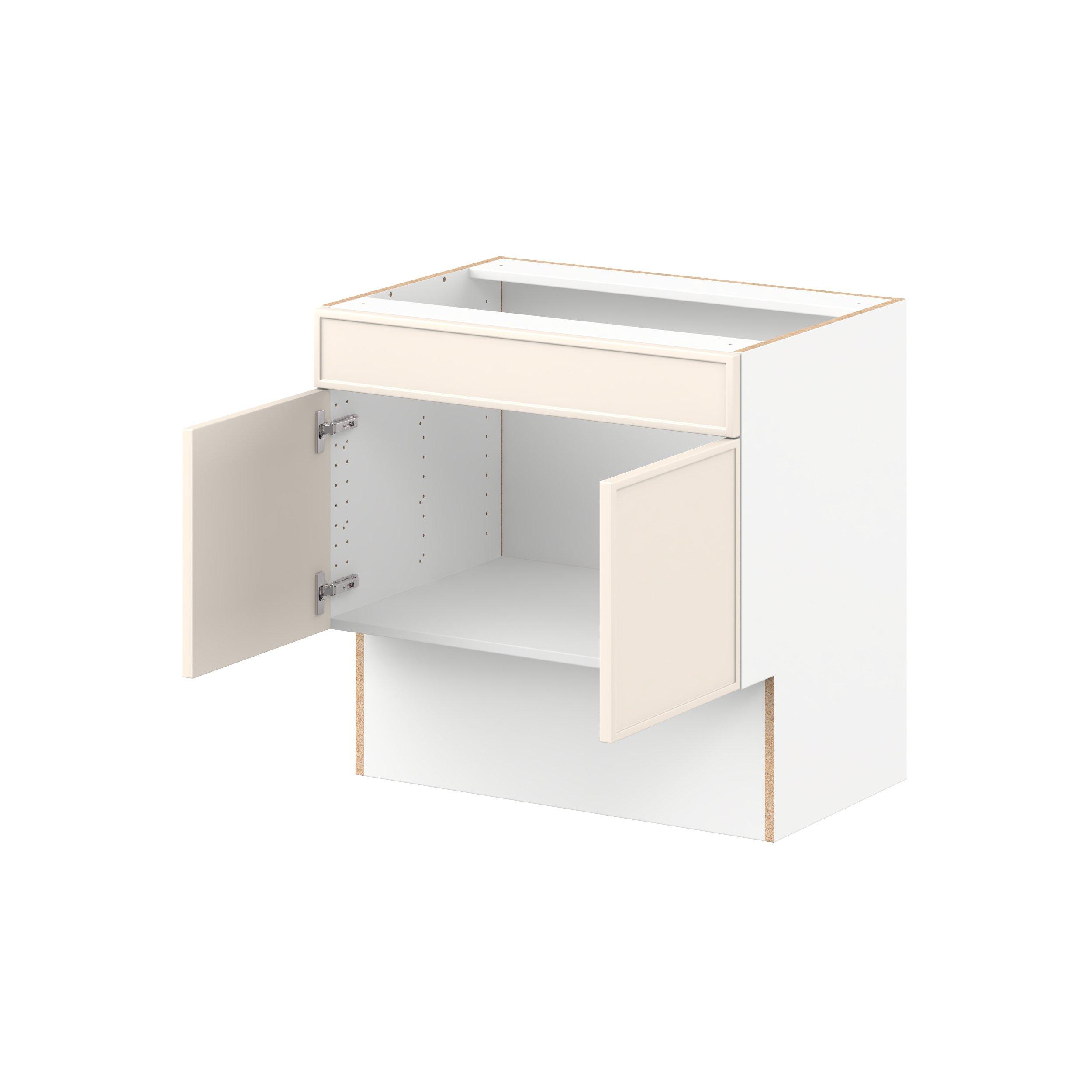 Linden 30 in. Painted Washed Linen Vanity Sink Base Cabinet with Removable Front