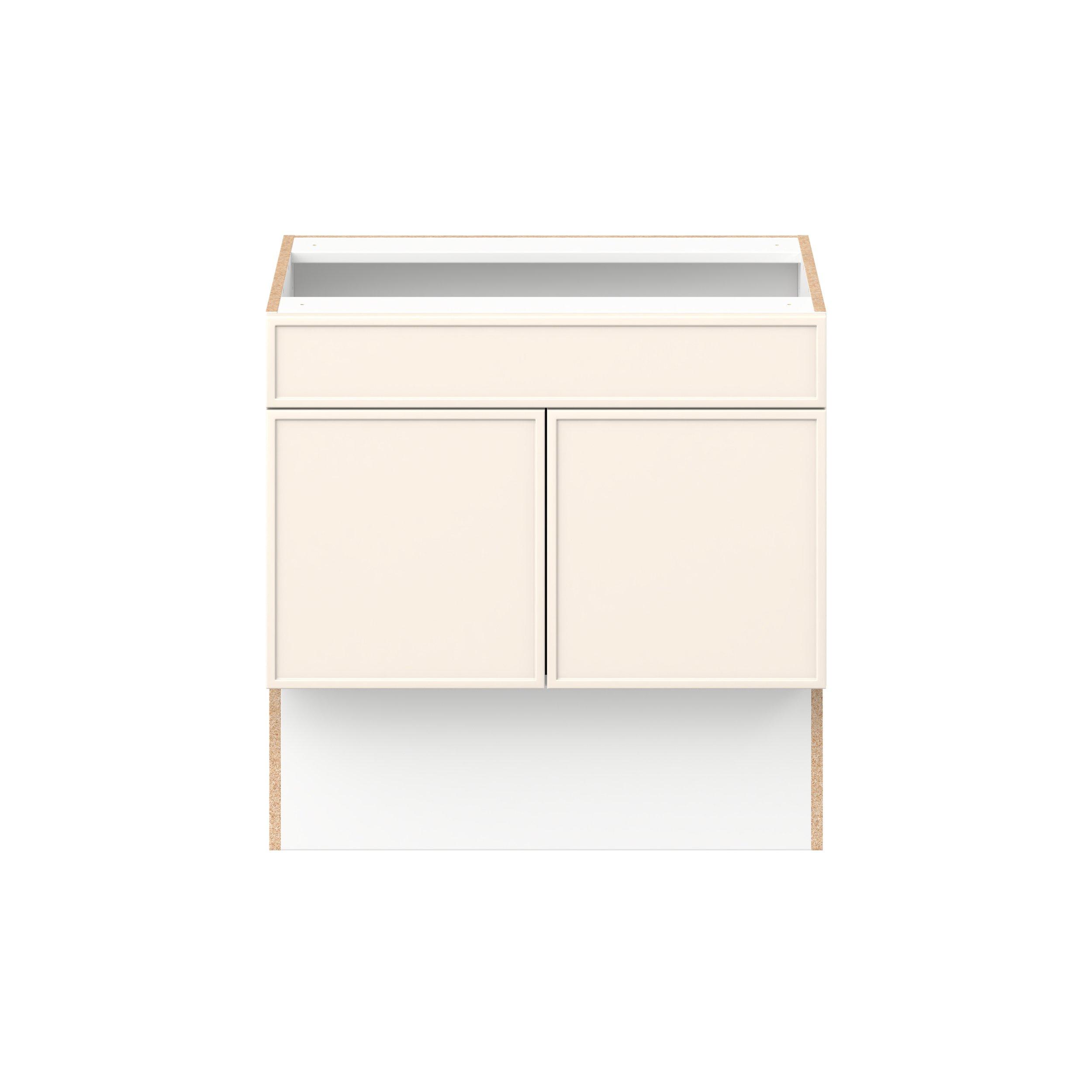 Linden 30 in. Painted Washed Linen Vanity Sink Base Cabinet with Removable Front