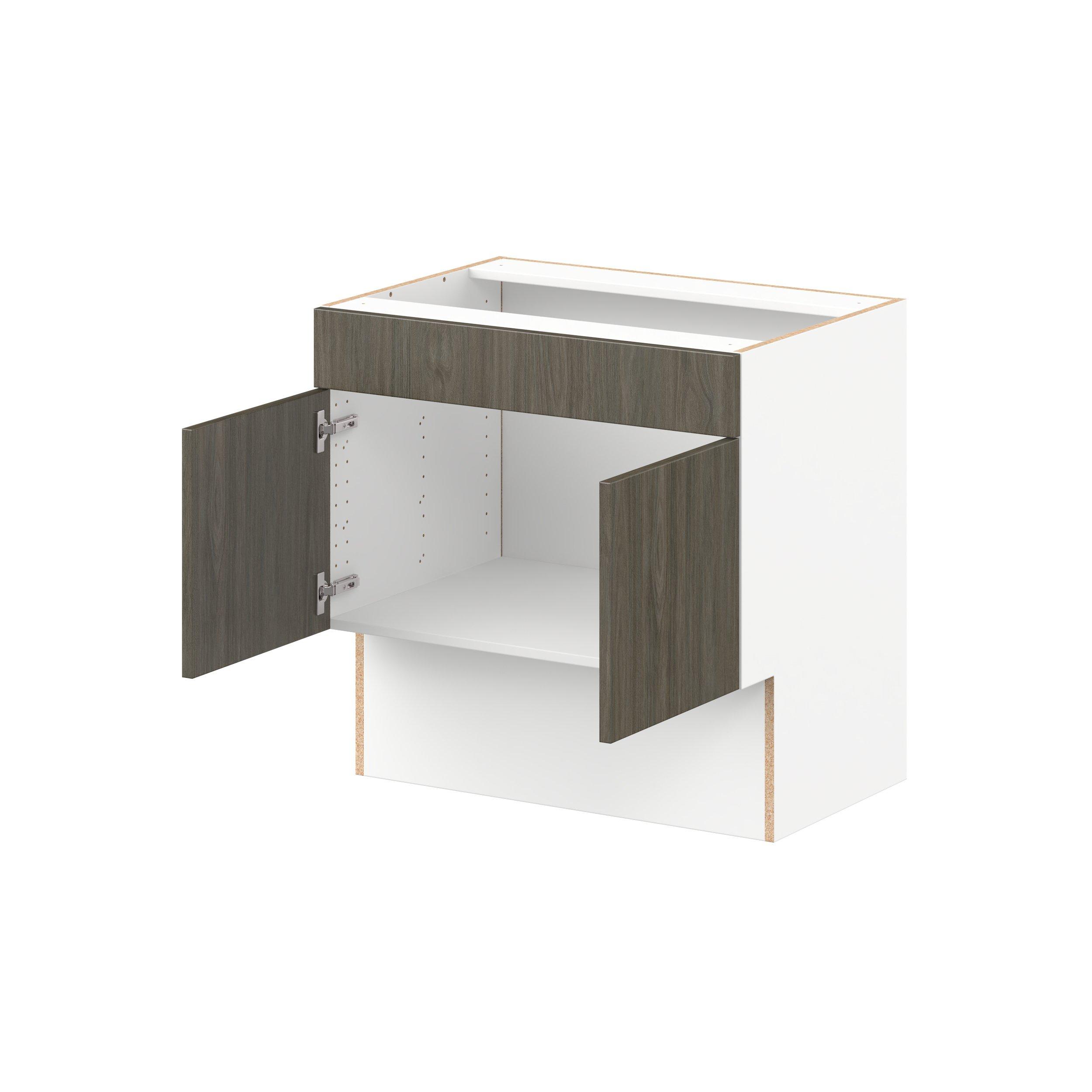 Glenwood 30 in. Burnt Walnut Vanity Sink Base Cabinet with Removable Front  - ADA
