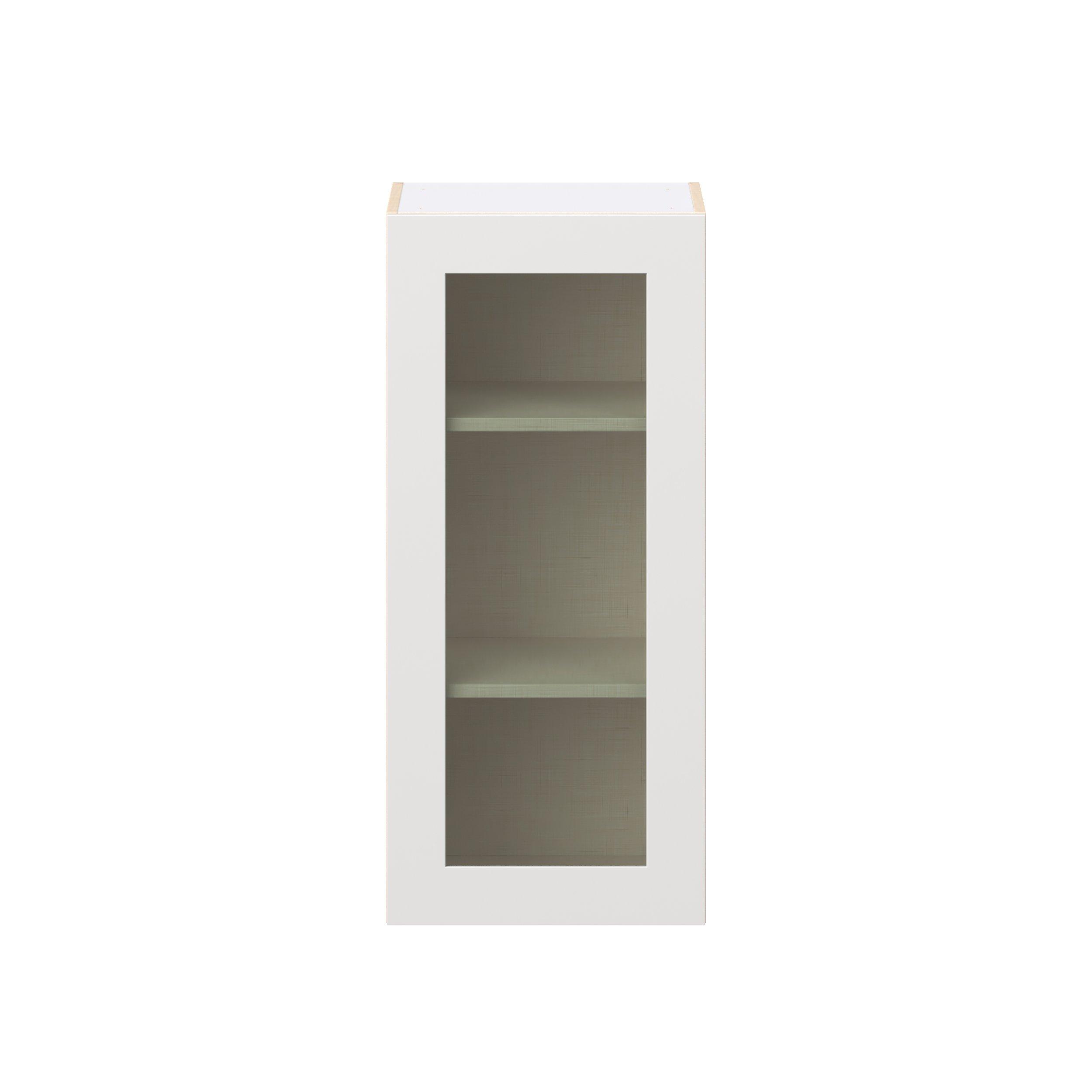 Candler 18 in. Painted Warm White Wall Cabinet with Glass Door