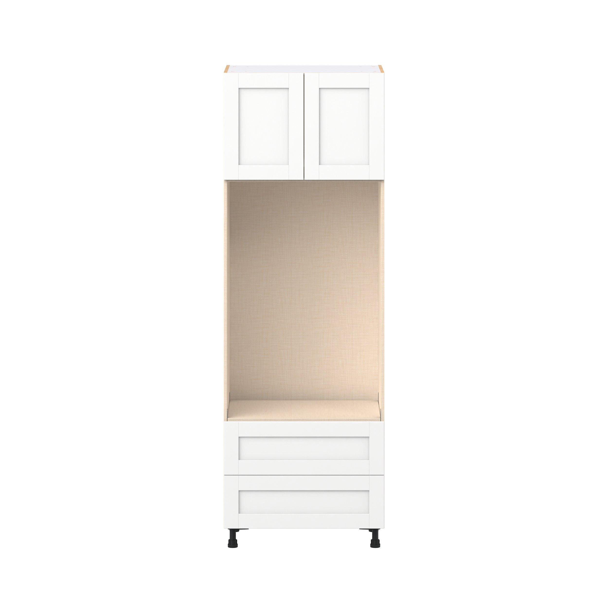 Summerhill 30 in. Bright White Door and Drawer Microwave/Oven Pantry Cabinet