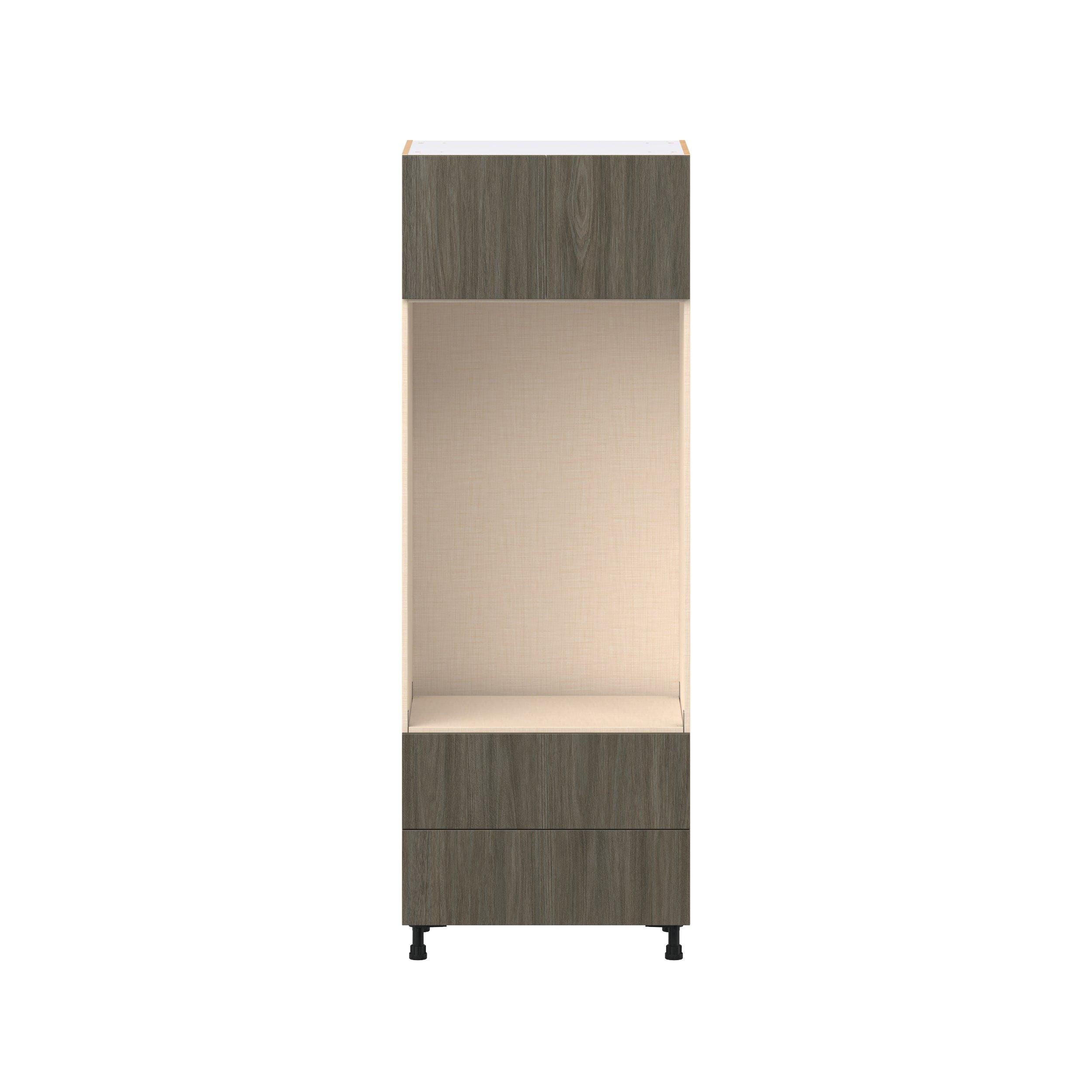 Glenwood 30 in. Burnt Walnut Door and Drawer Microwave/Oven Pantry Cabinet