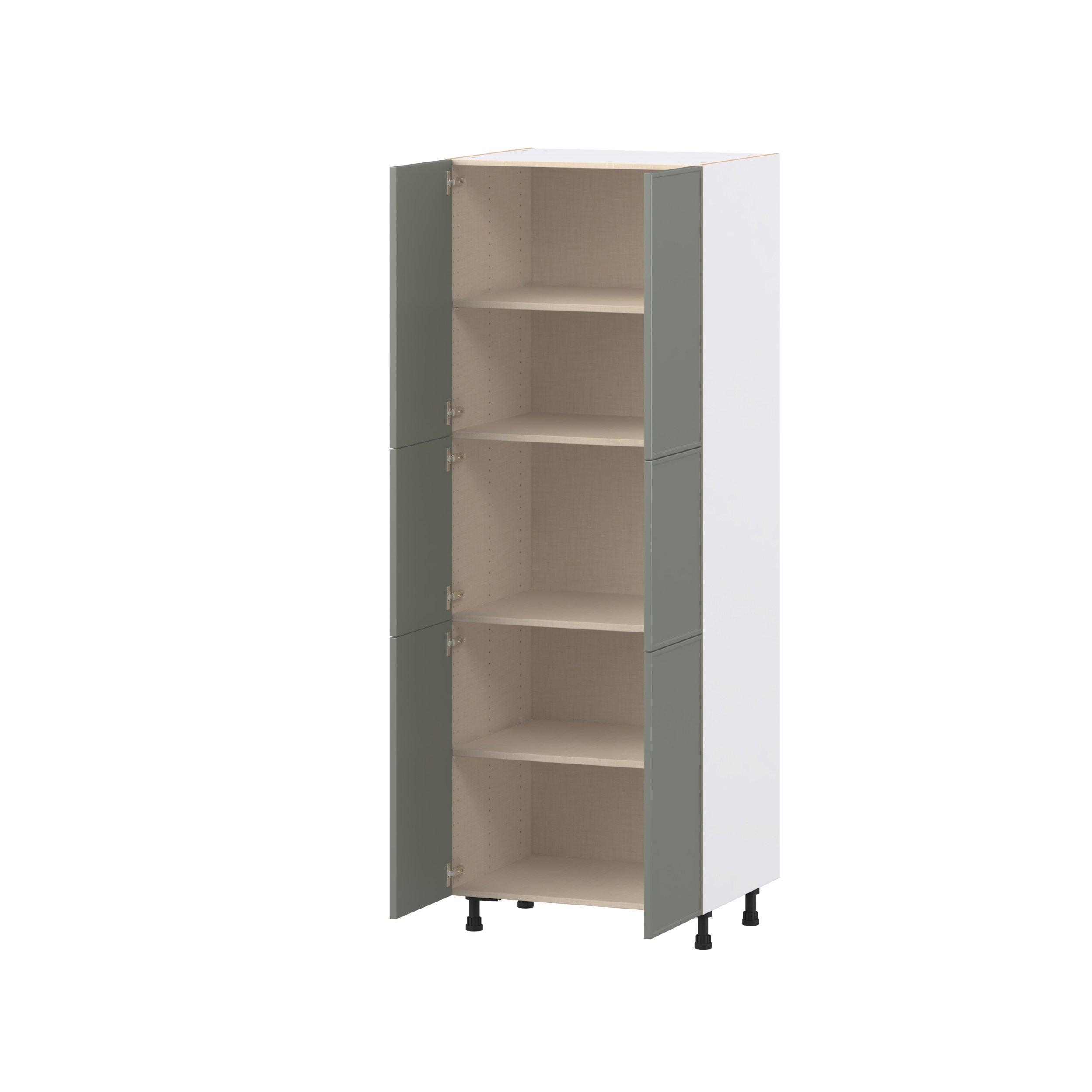 Linden 30 in. Painted Moss Green Door Pantry Cabinet