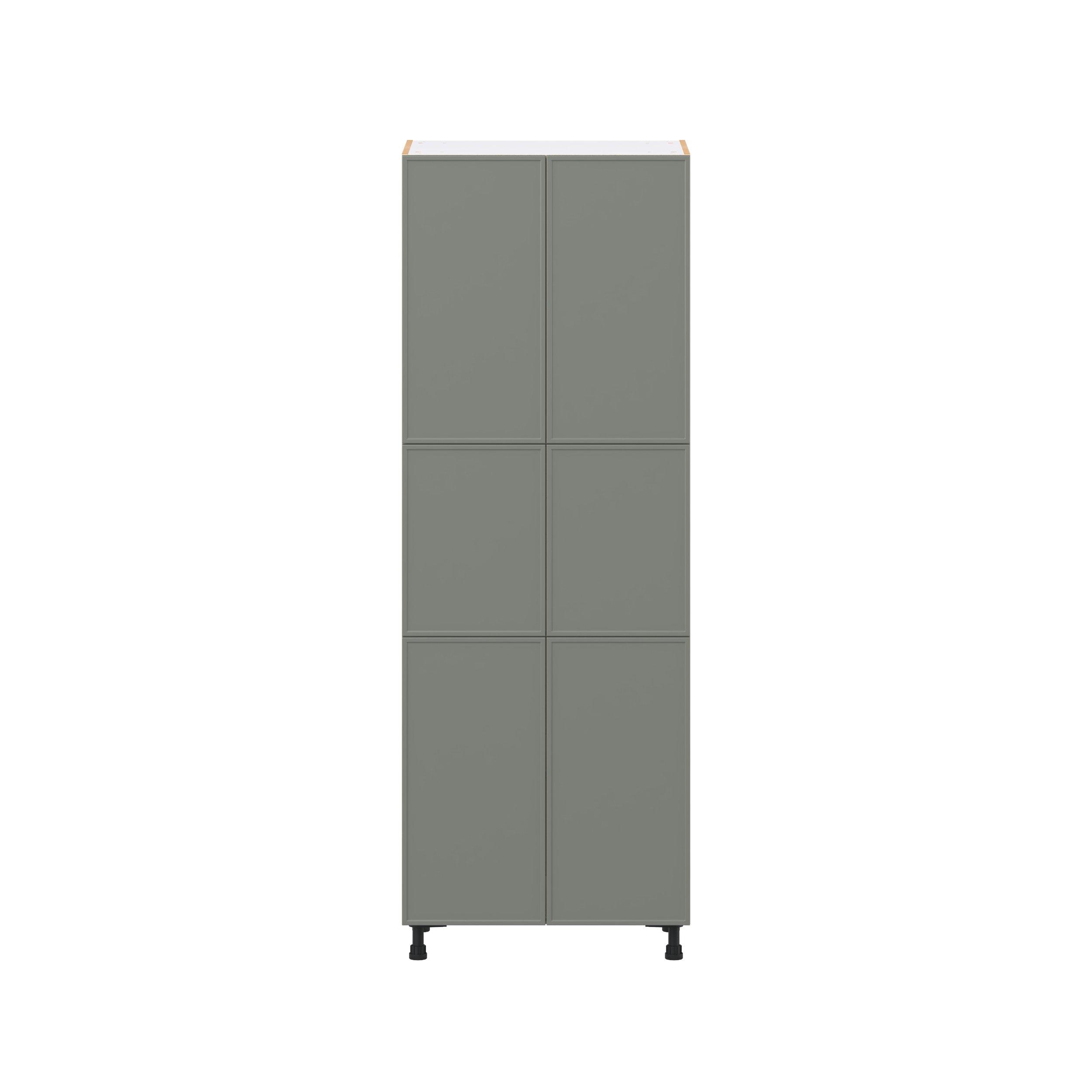 Linden 30 in. Painted Moss Green Door Pantry Cabinet