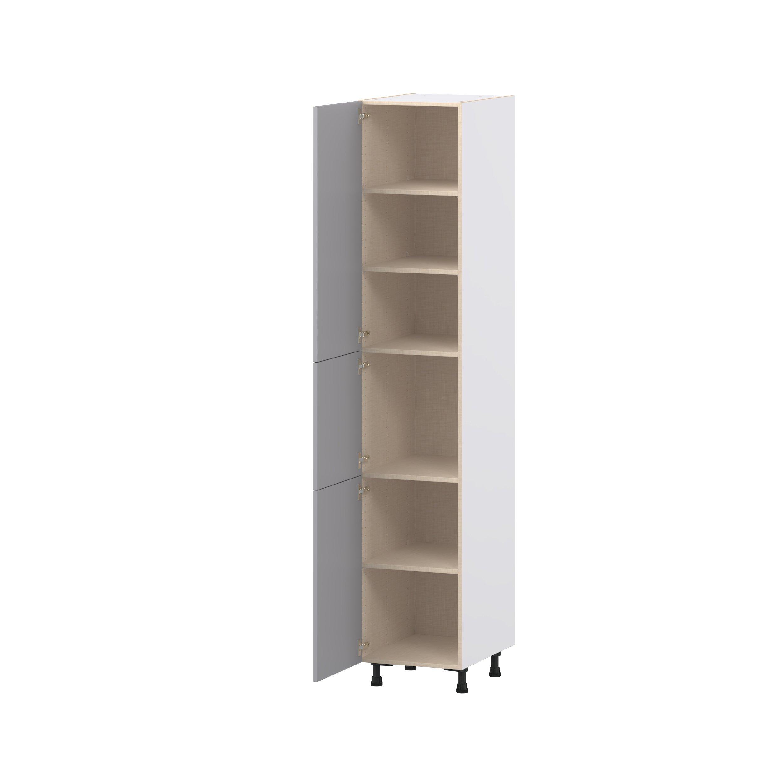 Candler 18 in. Painted Slate Gray Door Pantry Cabinet