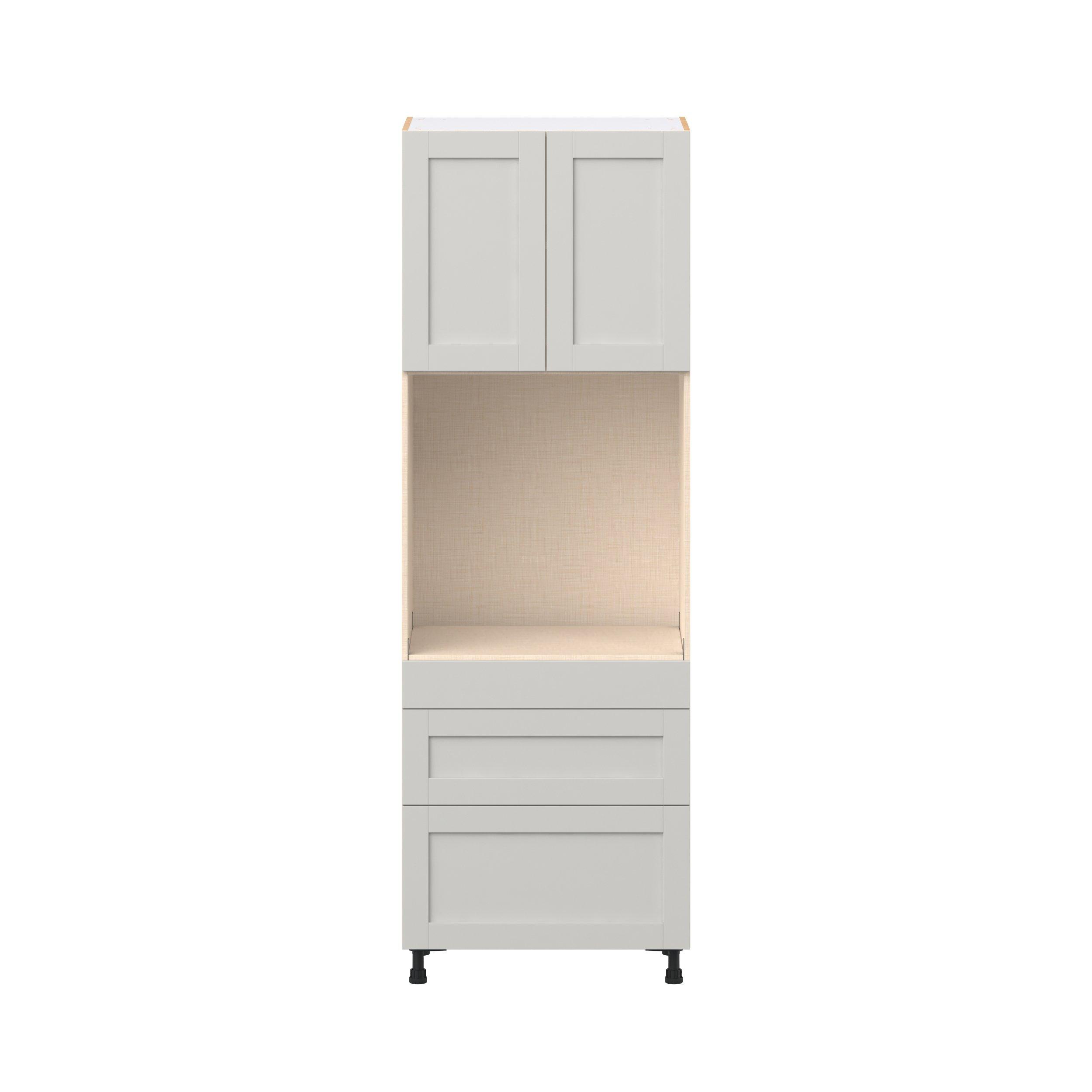 Summerhill 30 in. Light Gray Door and Drawer Single Oven Pantry Cabinet