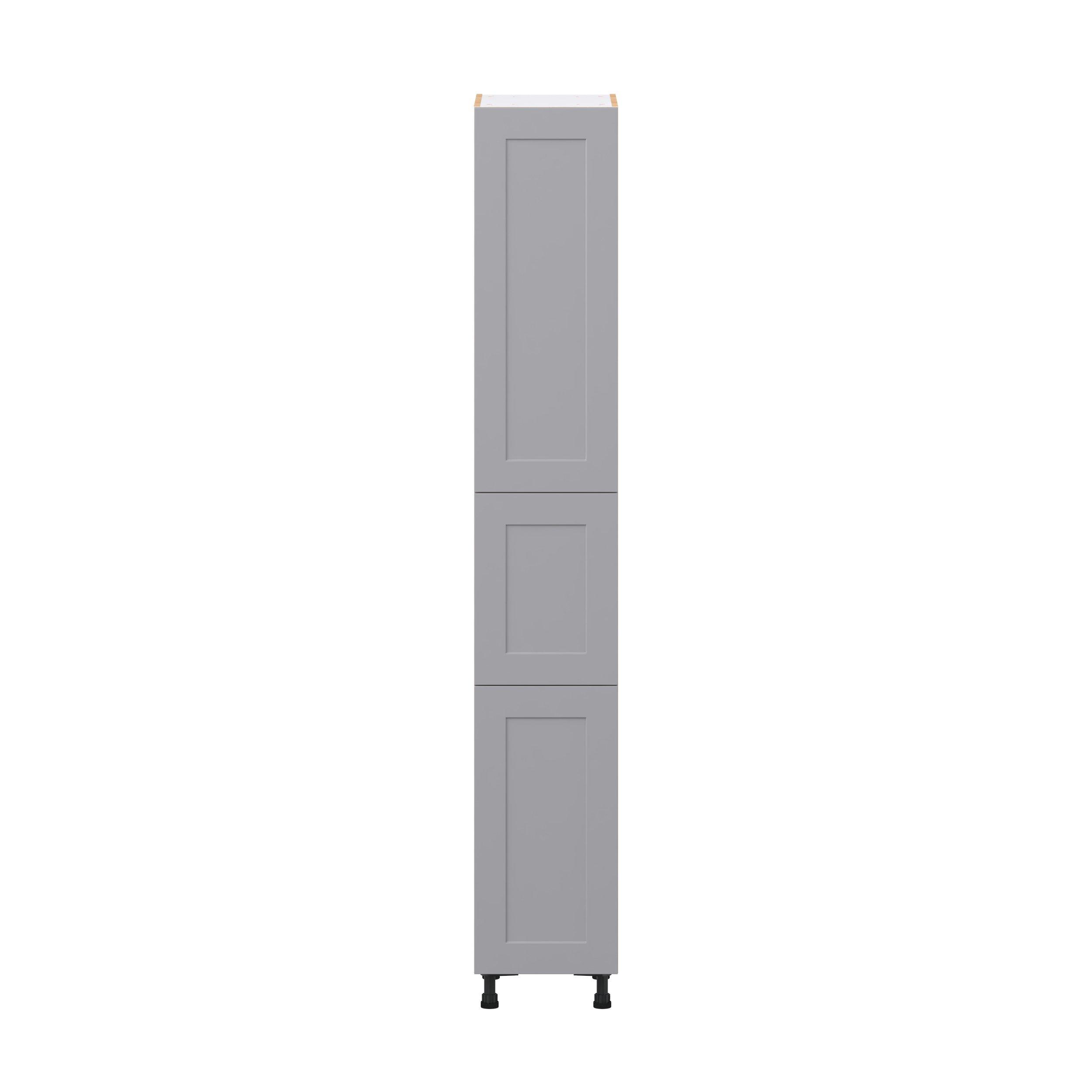 Candler 15 in. Painted Slate Gray Pantry Cabinet with Inner Pull-Out Drawer