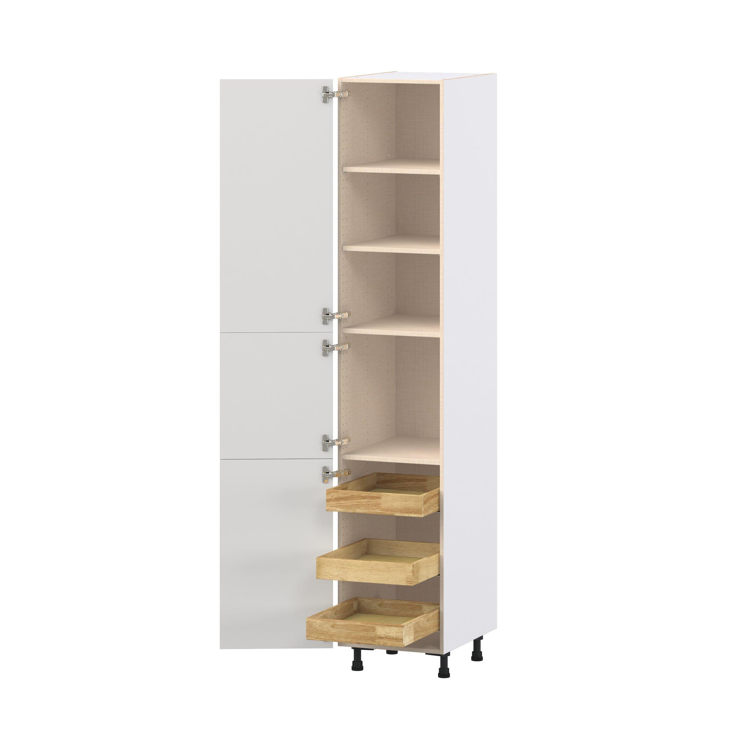 Candler 18 in. Painted Warm White Pantry Cabinet with Inner Pull-Out Drawer