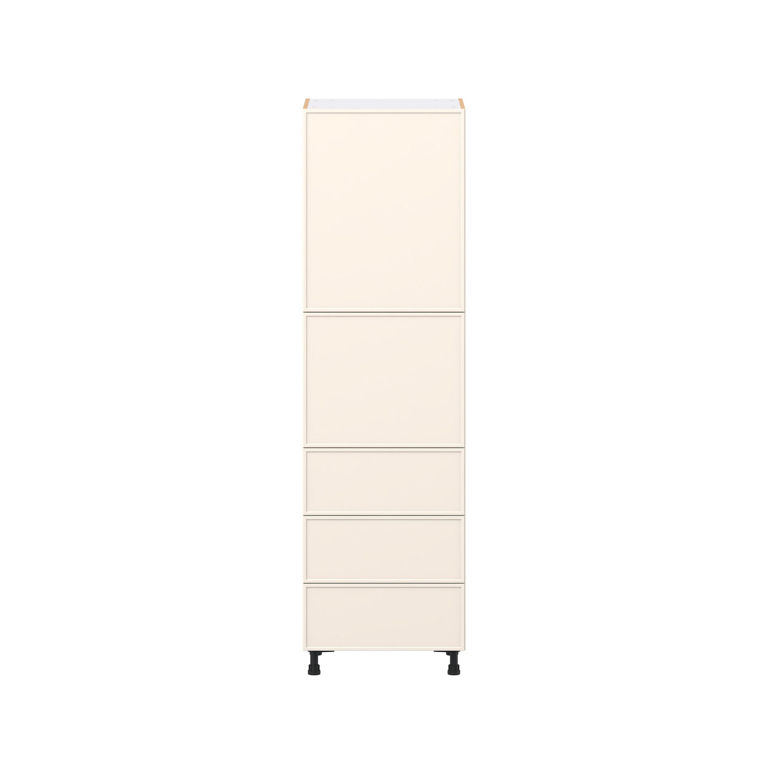 Linden 24 in. Painted Washed Linen Door and Drawer Pantry Cabinet with Inner Pull-Out