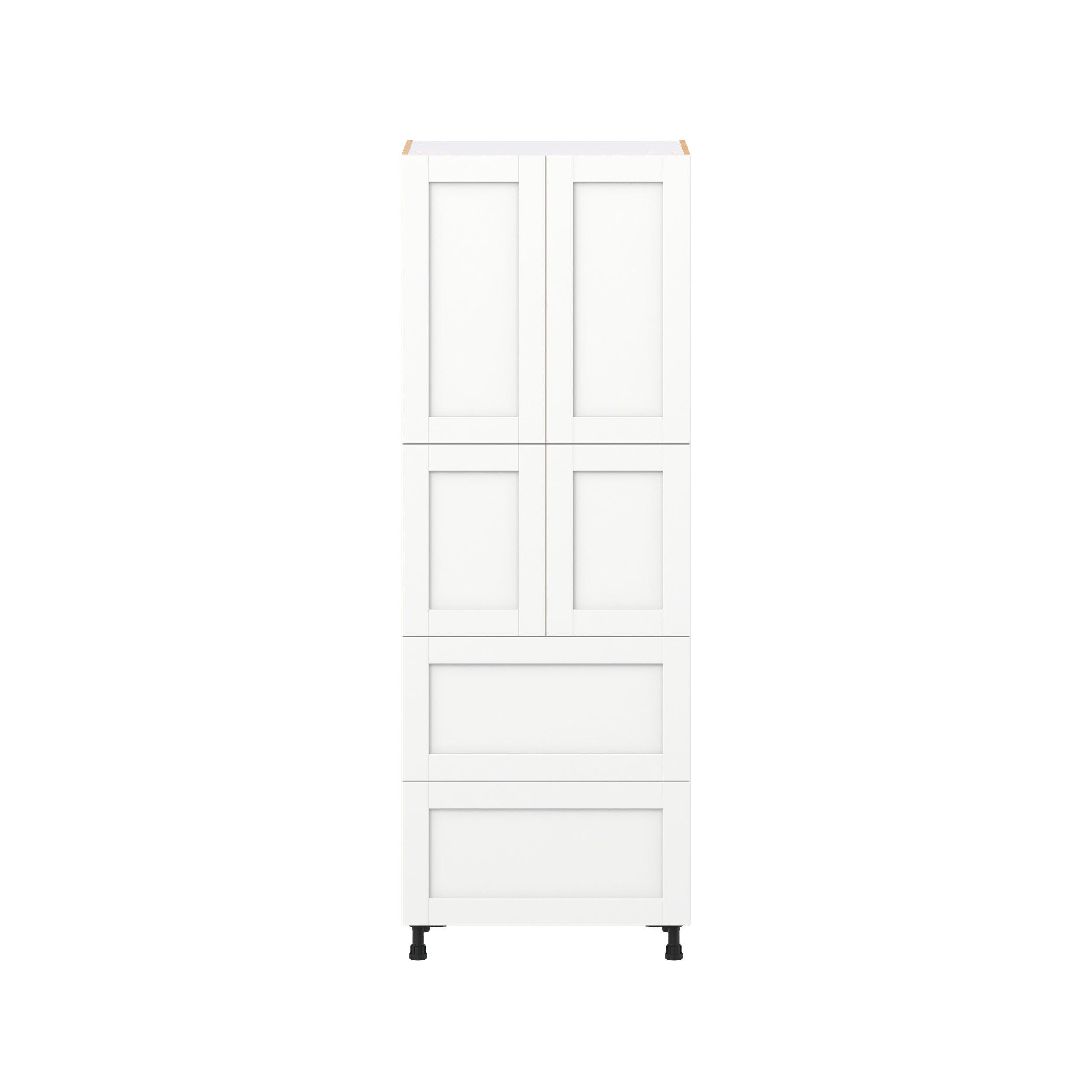 Summerhill 30 in. Bright White Door and Drawer Pantry Cabinet with Inner Pull-Out