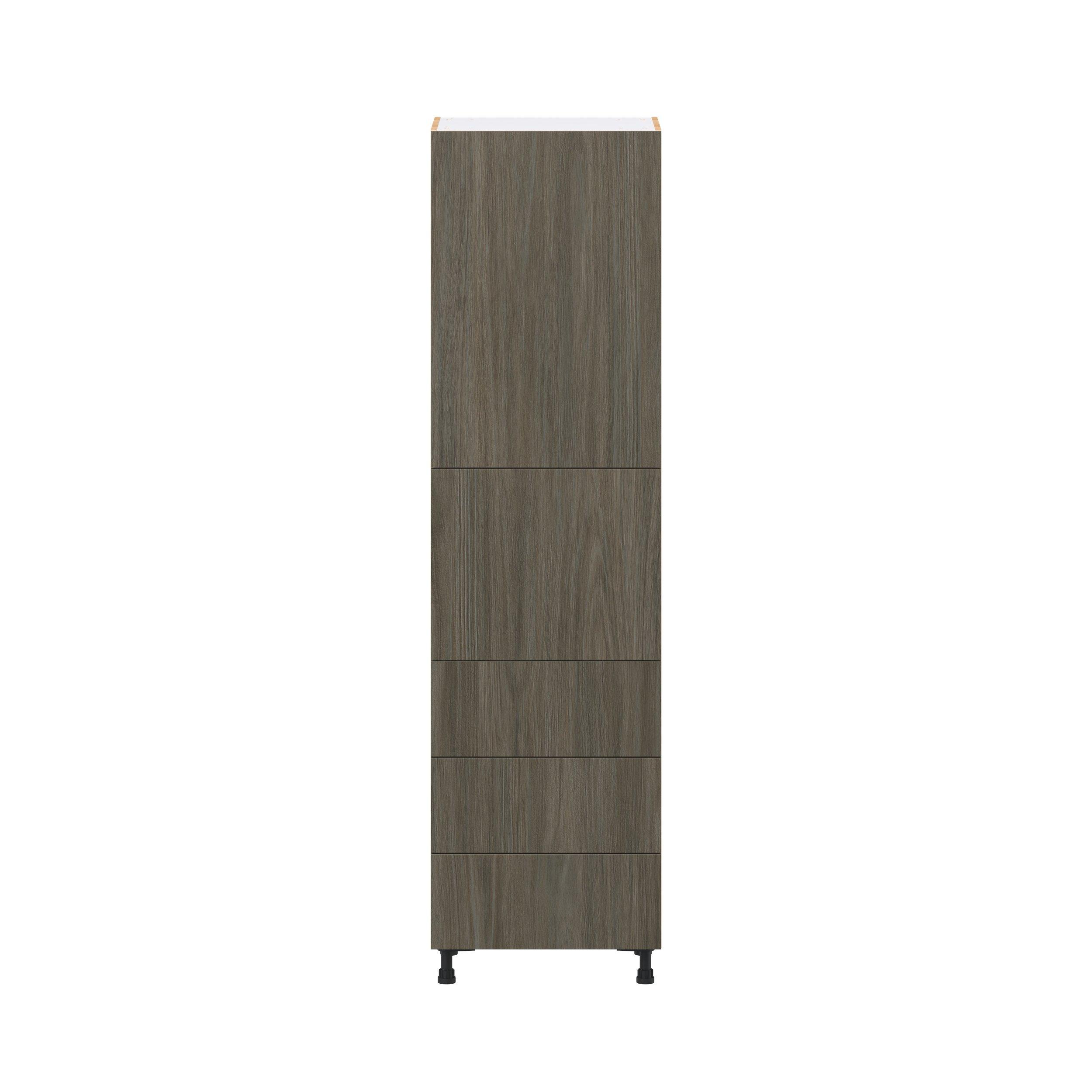 Glenwood 24 in. Burnt Walnut Door and Drawer Pantry Cabinet with Inner Pull-Out