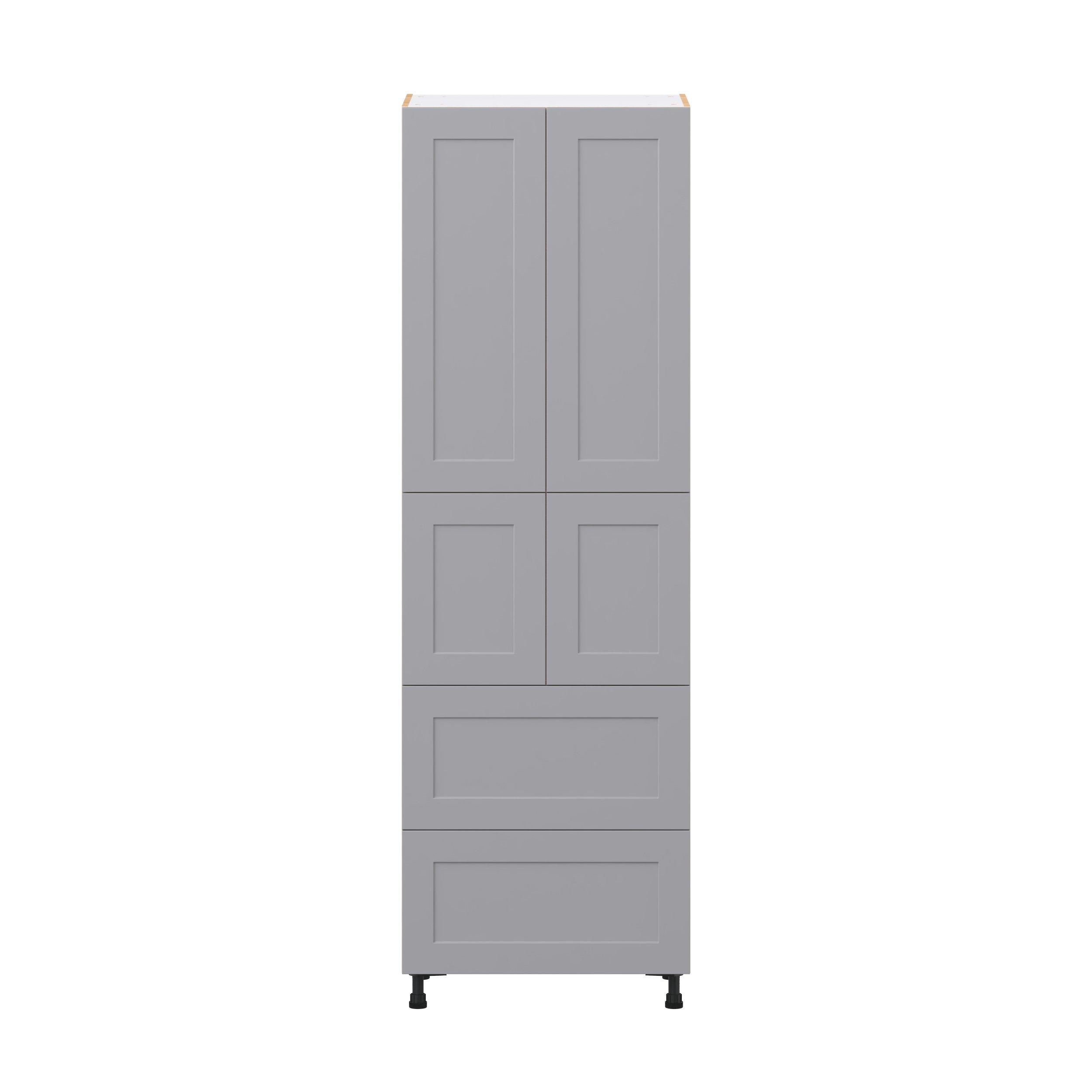 Candler 30 in. Painted Slate Gray Door and Drawer Pantry Cabinet with Inner Pull-Out