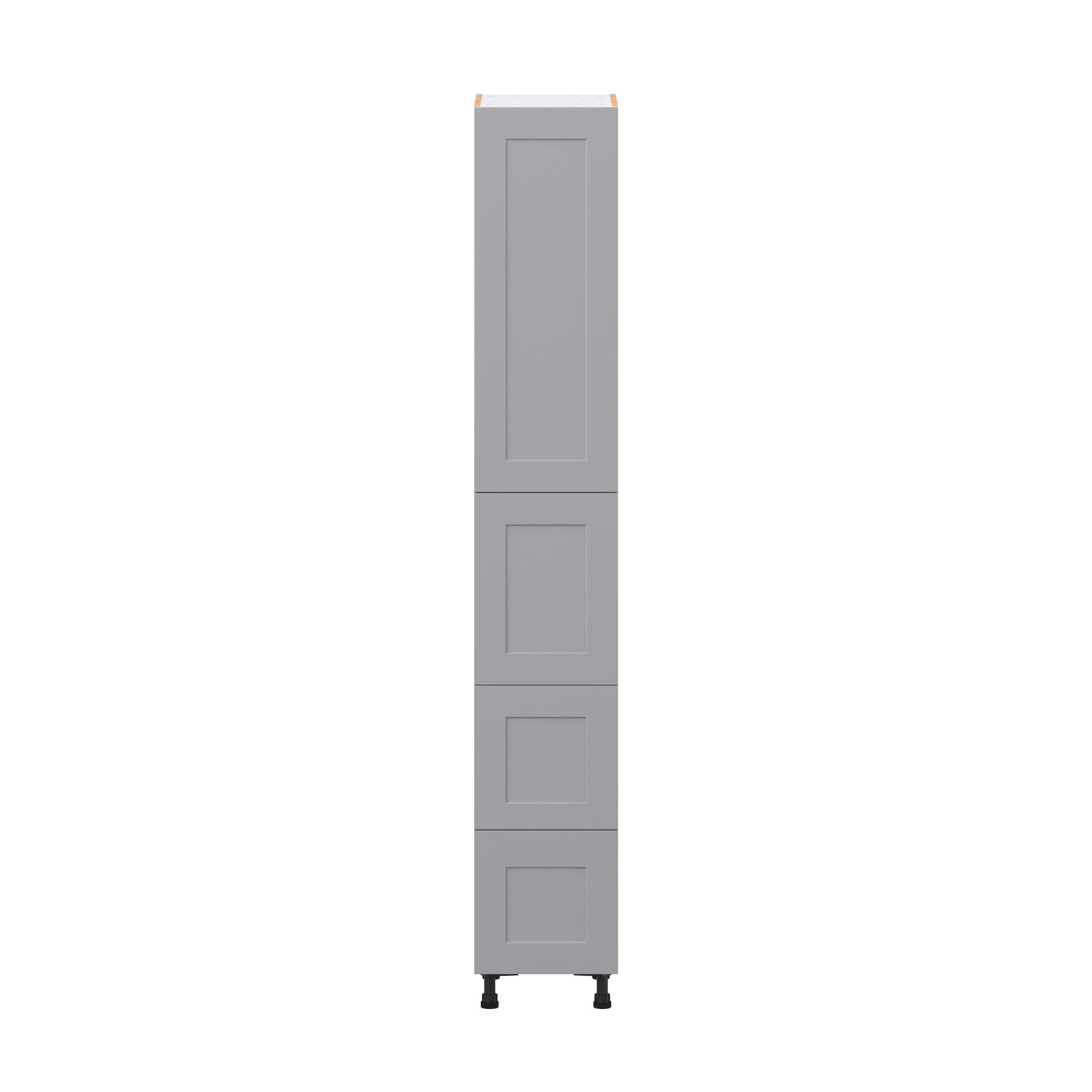 Candler 15 in. Painted Slate Gray Door and Drawer Pantry Cabinet with Inner Pull-Out