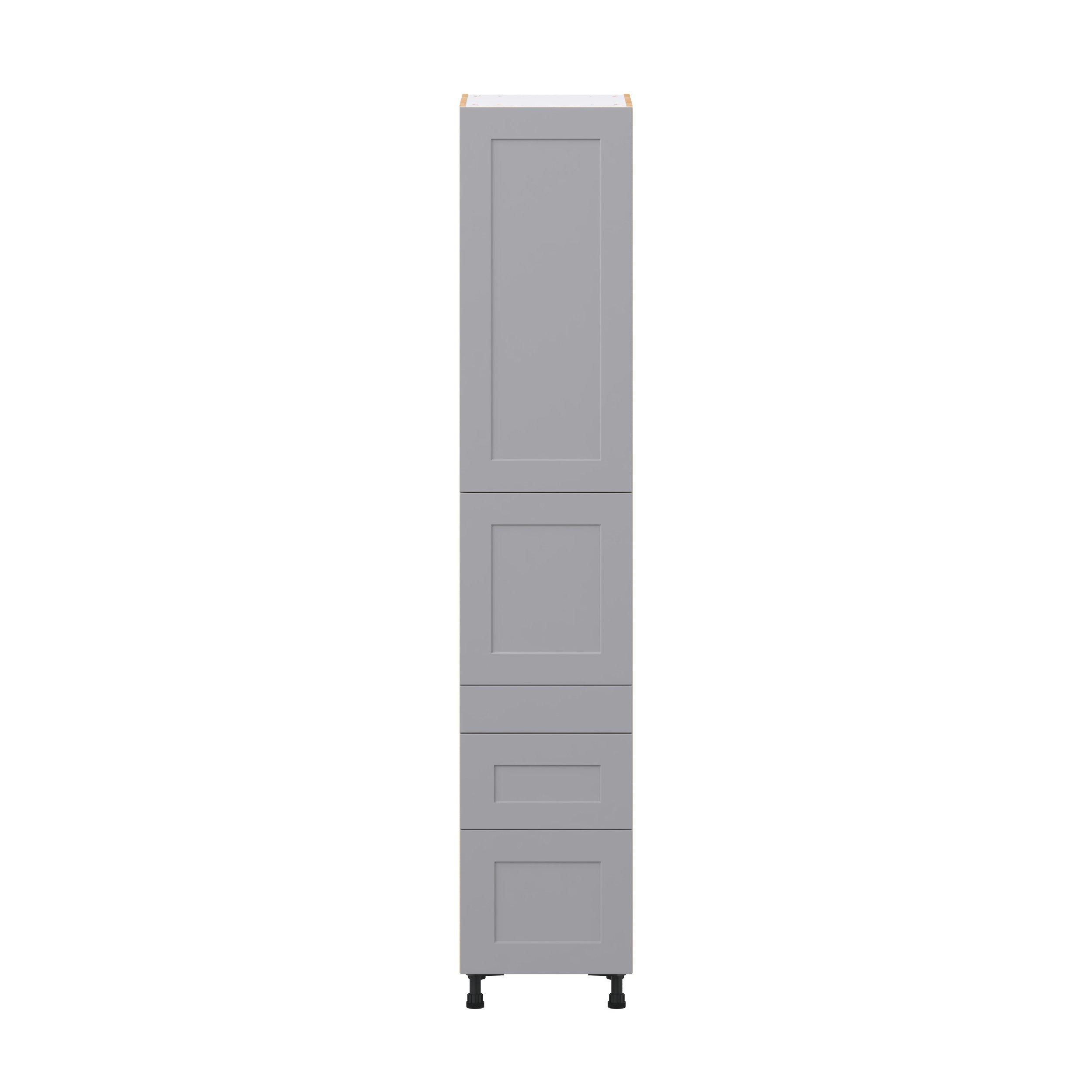 Candler 18 in. Painted Slate Gray Door and Drawer Pantry Cabinet with Inner Pull-Out