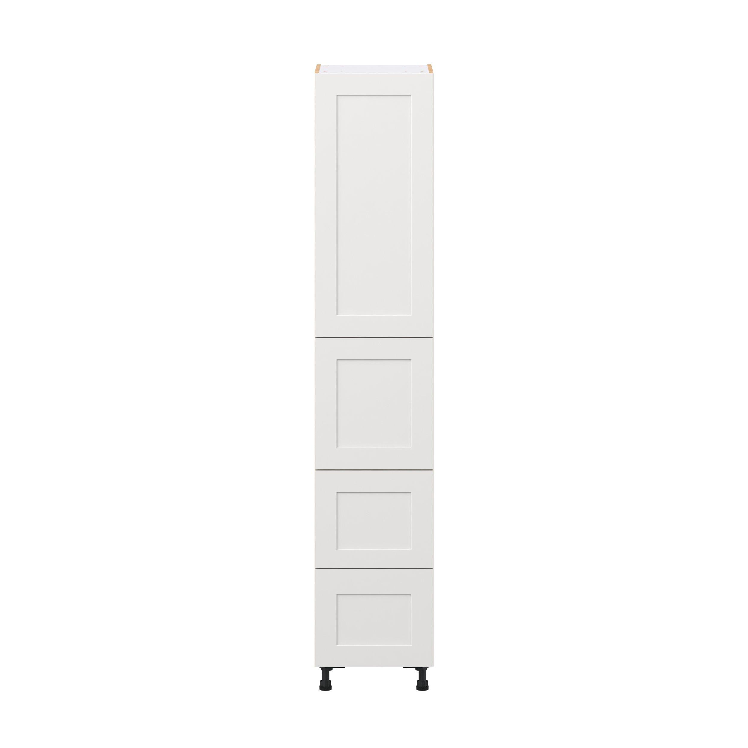 Candler 18 in. Painted Warm White Door and Drawer Pantry Cabinet with Inner Pull-Out