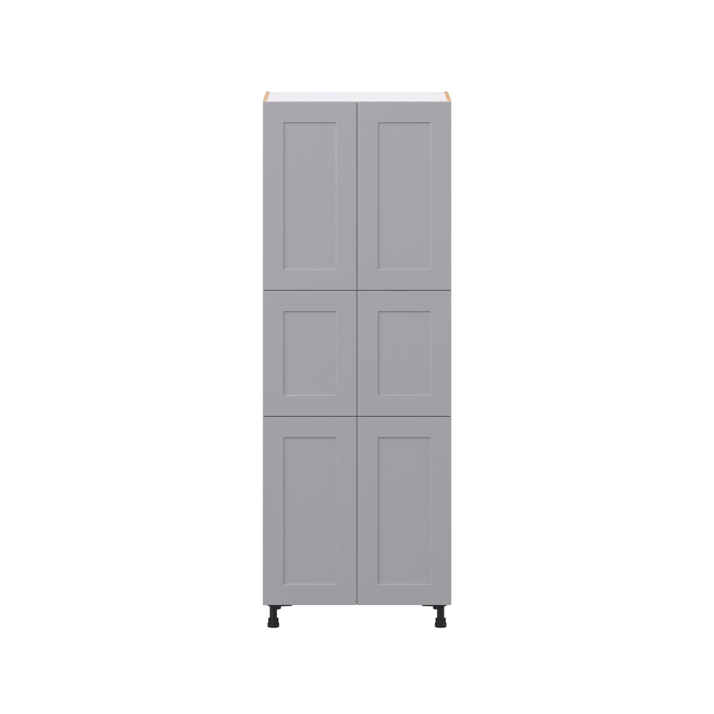 Candler 30 in. Painted Slate Gray Pantry Cabinet with Inner Pull-Out Drawer