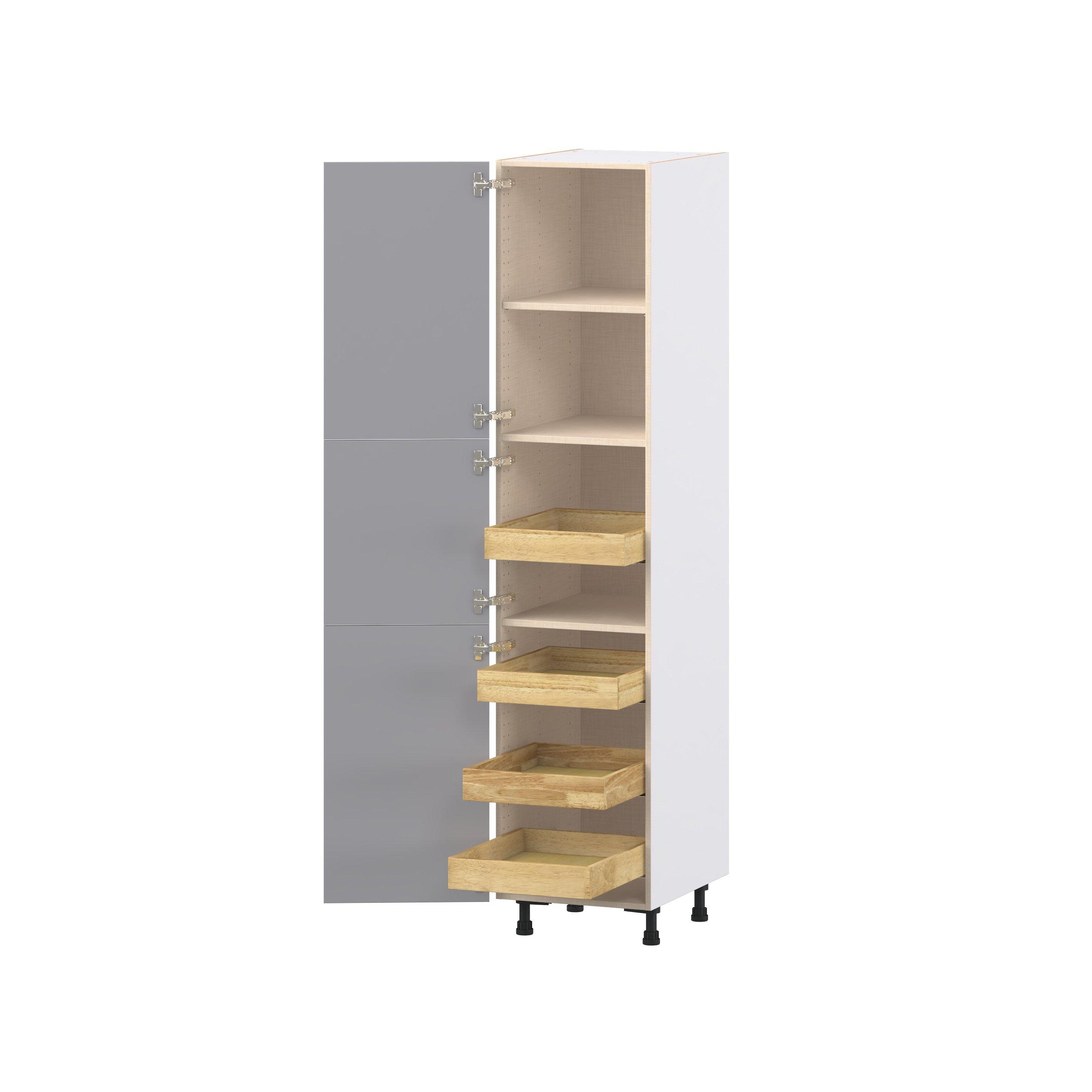 Candler 18 in. Painted Slate Gray Pantry Cabinet with Inner Pull-Out Drawer