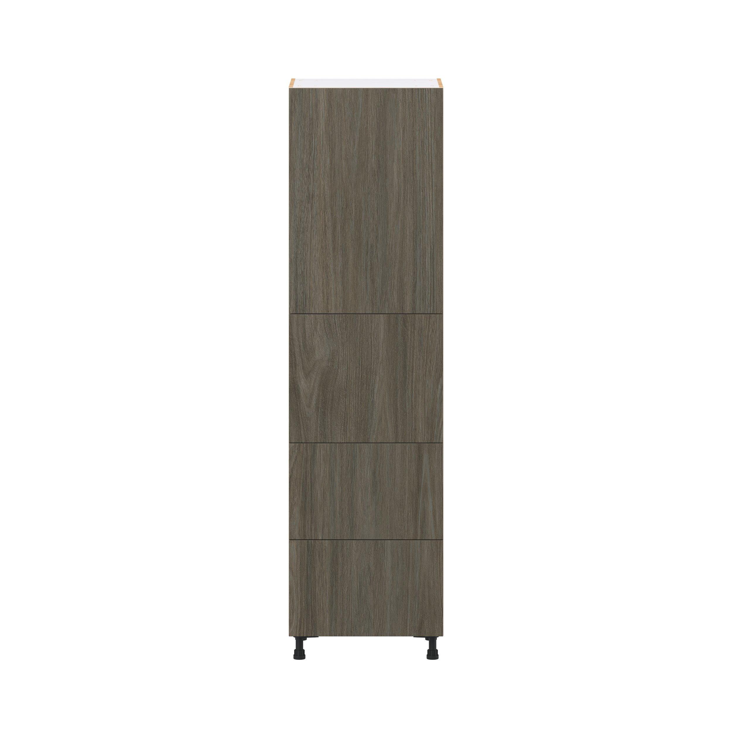 Glenwood 24 in. Burnt Walnut Door and Drawer Pantry Cabinet with Inner Pull-Out