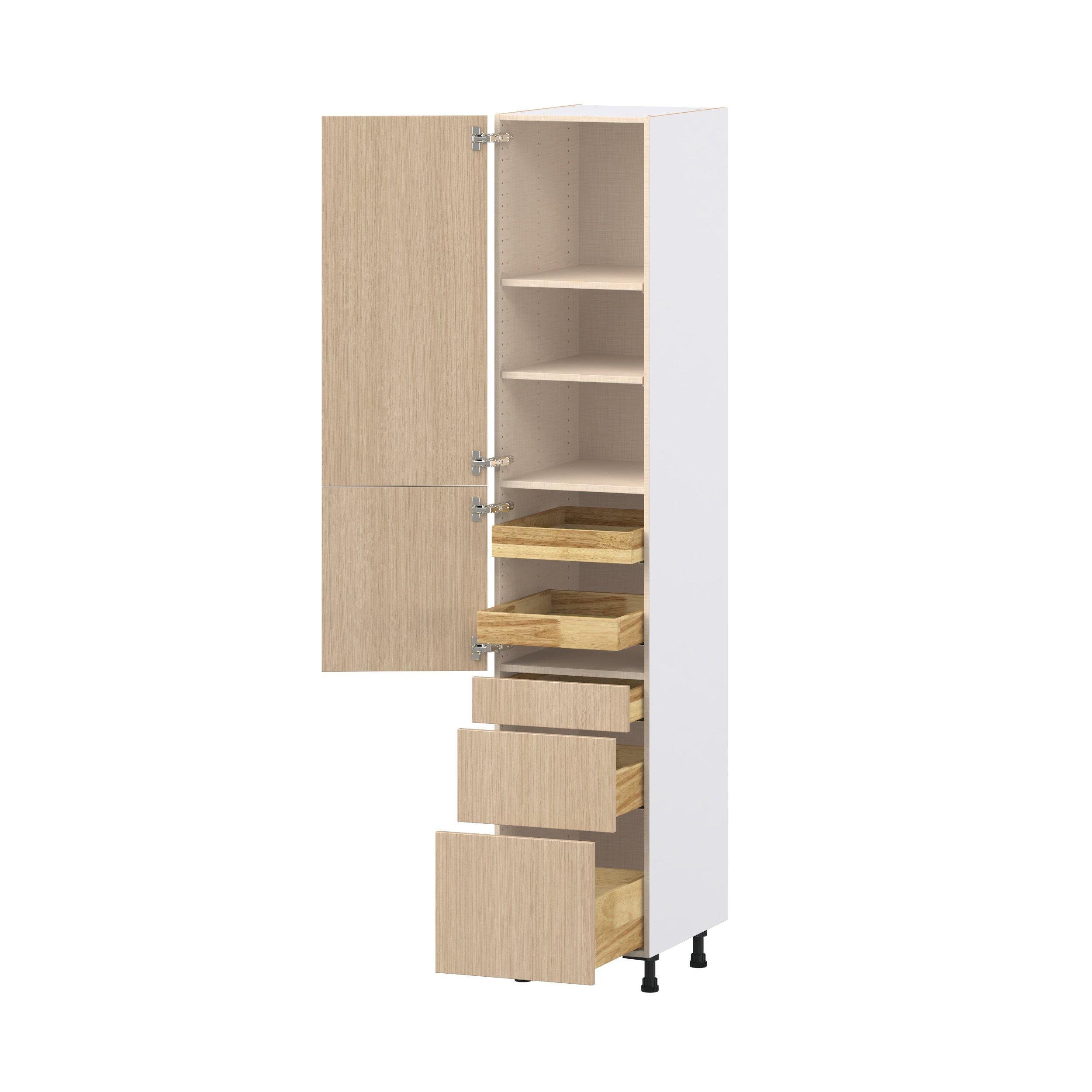 Glenwood 18 in. Mojavi Oak Door and Drawer Pantry Cabinet with Inner Pull-Out