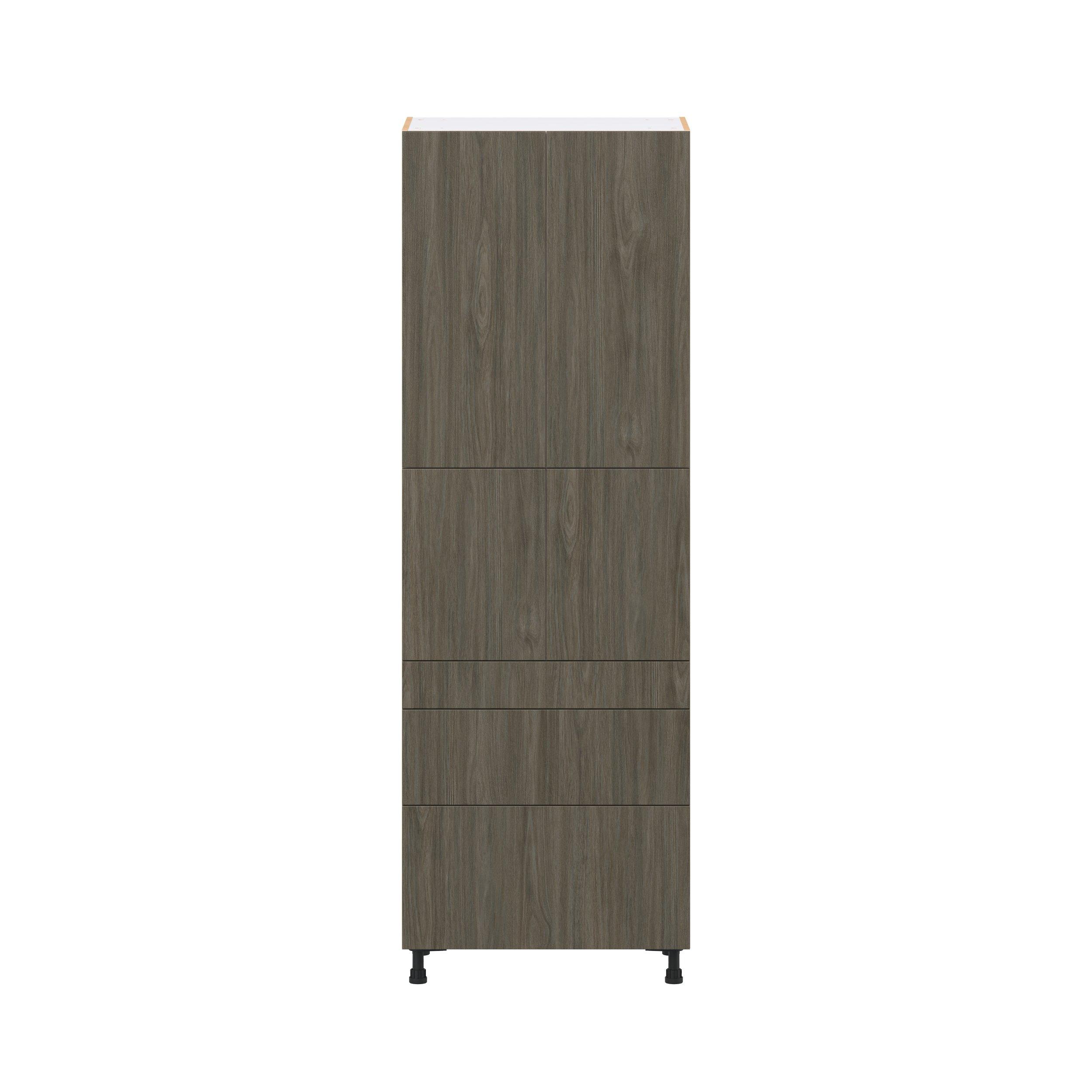 Glenwood 30 in. Burnt Walnut Door and Drawer Pantry Cabinet with Inner Pull-Out