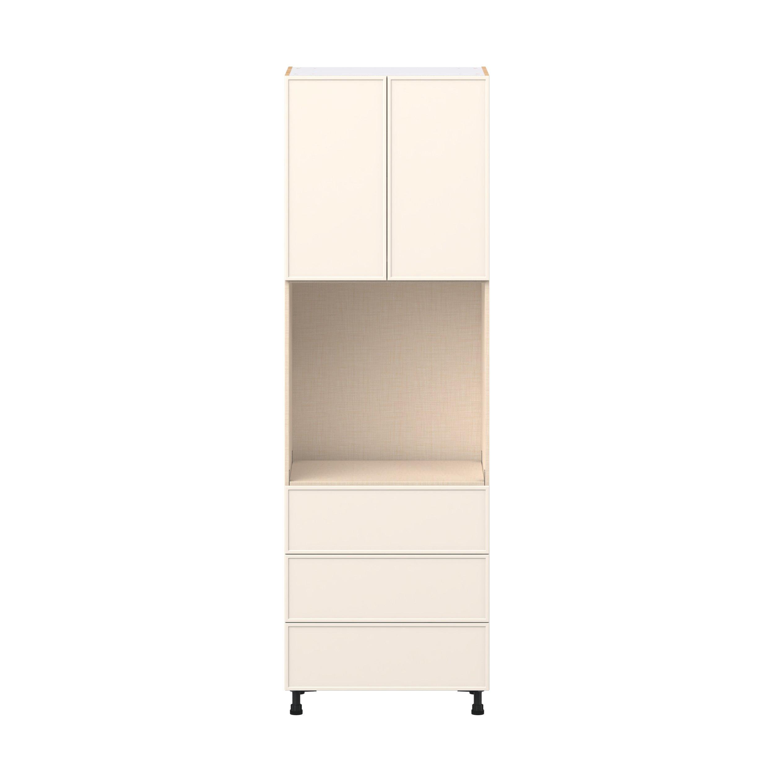 Linden 30 in. Painted Washed Linen Door and Drawer Single Oven Pantry Cabinet