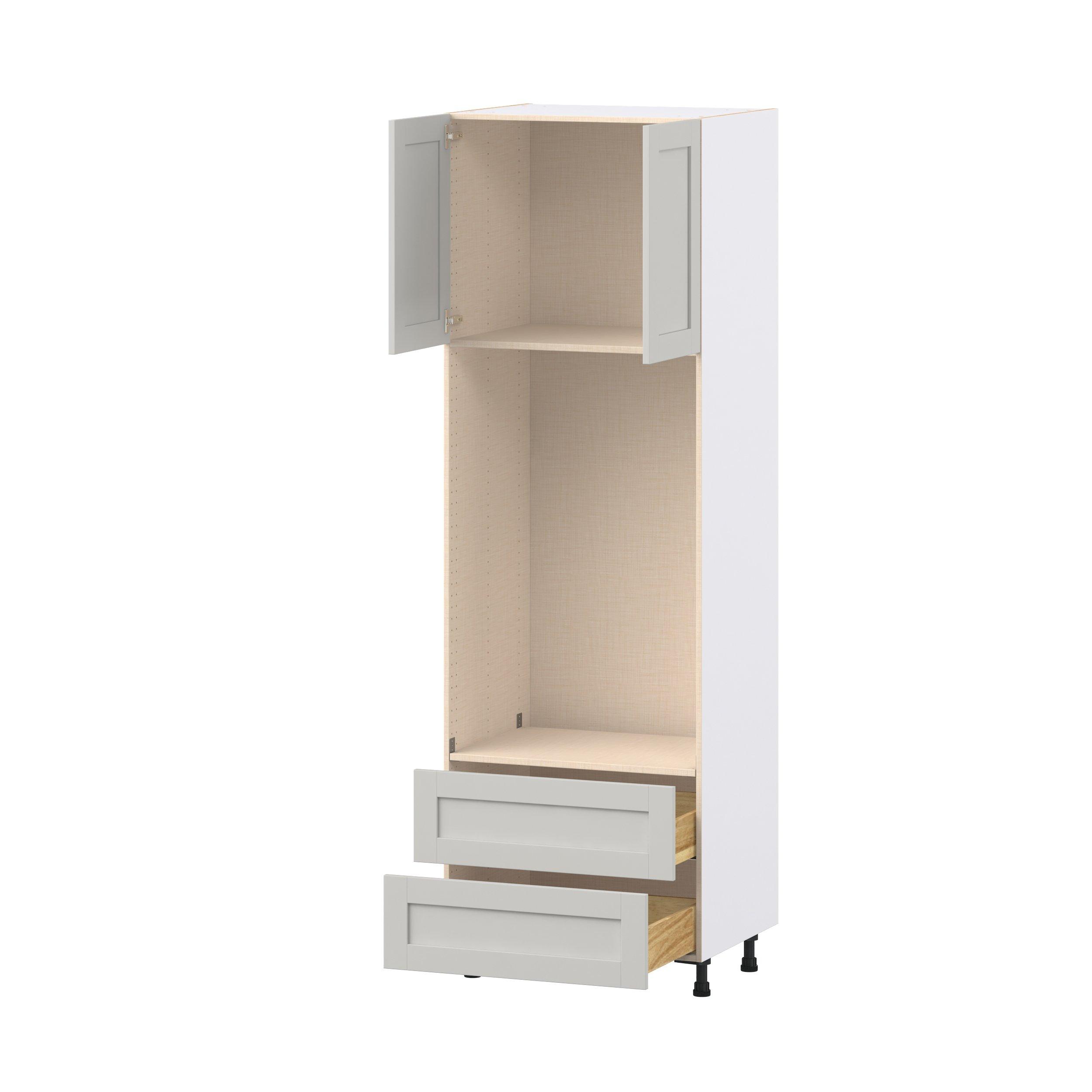 Summerhill 30 in. Light Gray Door and Drawer Microwave Pantry Cabinet