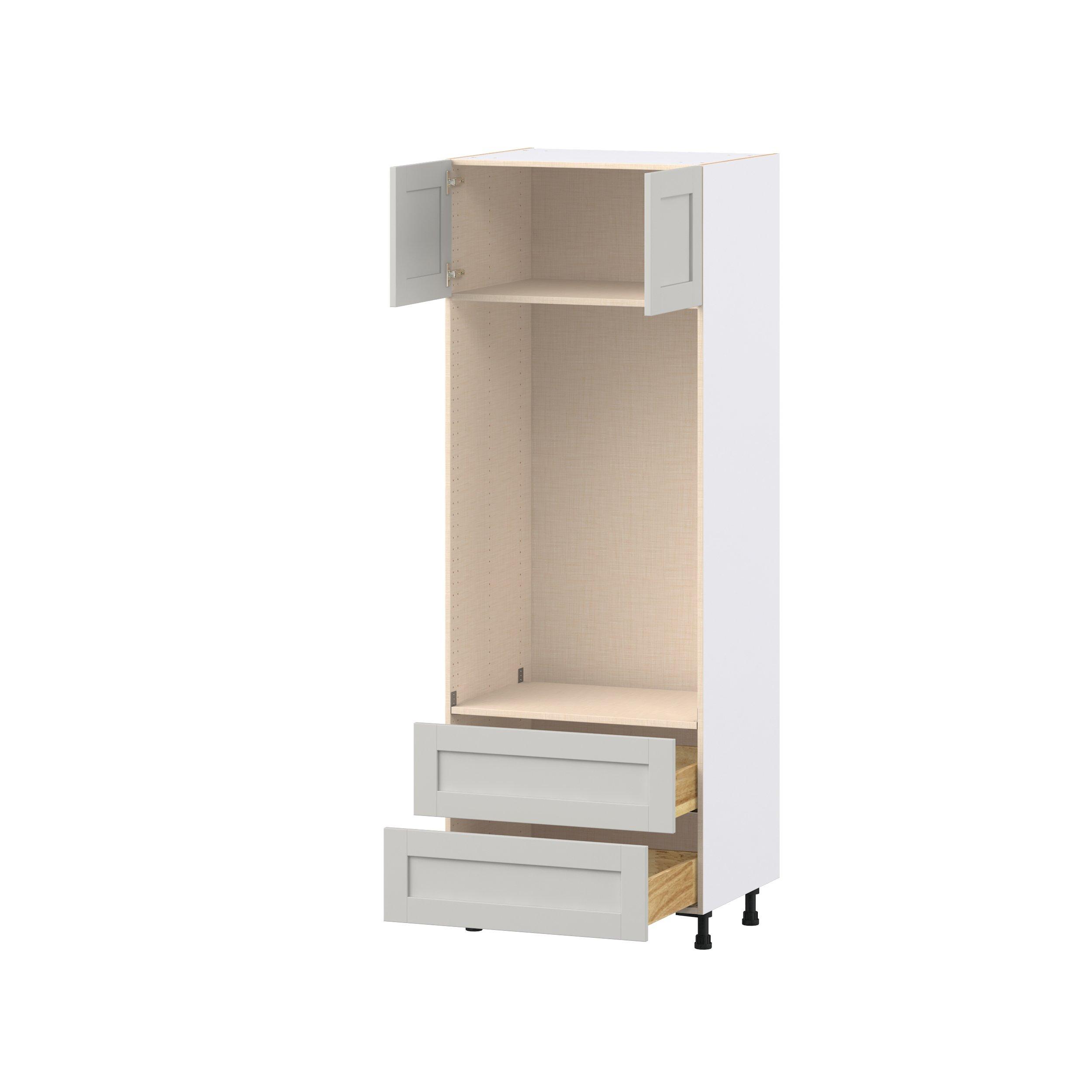 Summerhill 30 in. Light Gray Door and Drawer Microwave/Oven Pantry Cabinet