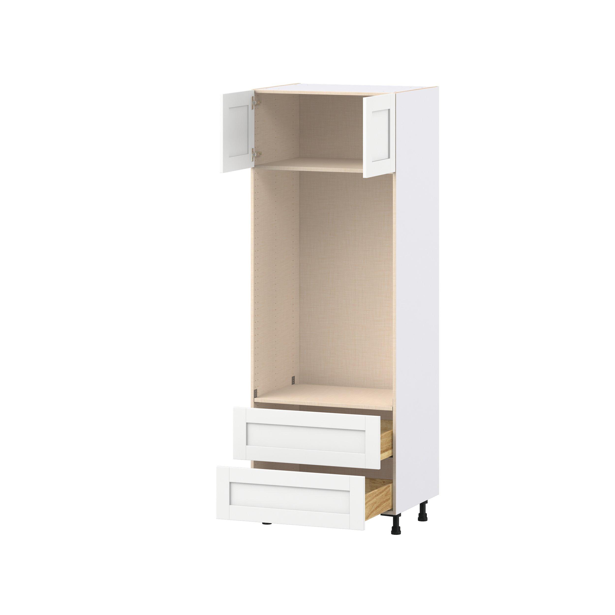 Summerhill 30 in. Bright White Door and Drawer Microwave/Oven Pantry Cabinet