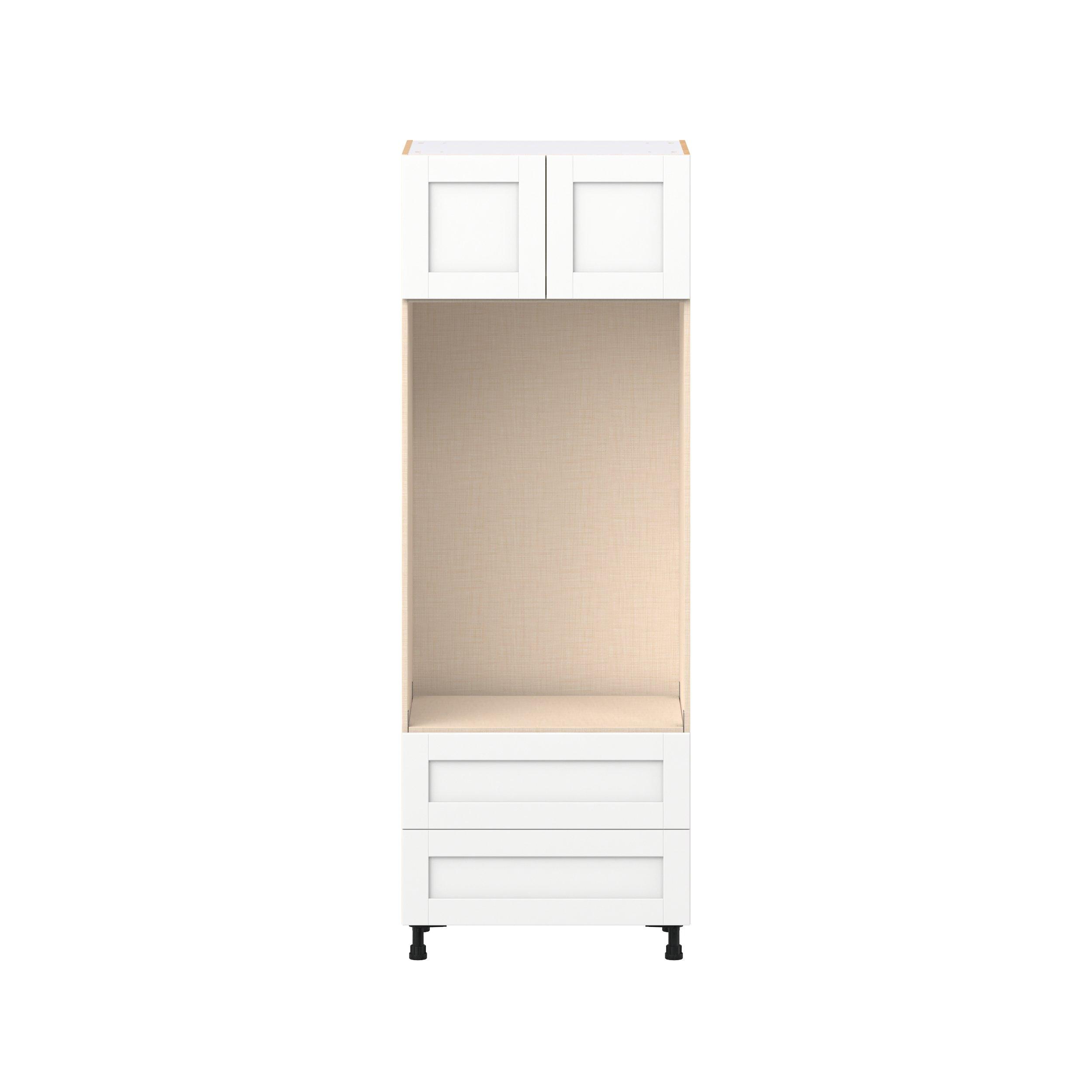 Summerhill 30 in. Bright White Door and Drawer Microwave/Oven Pantry Cabinet