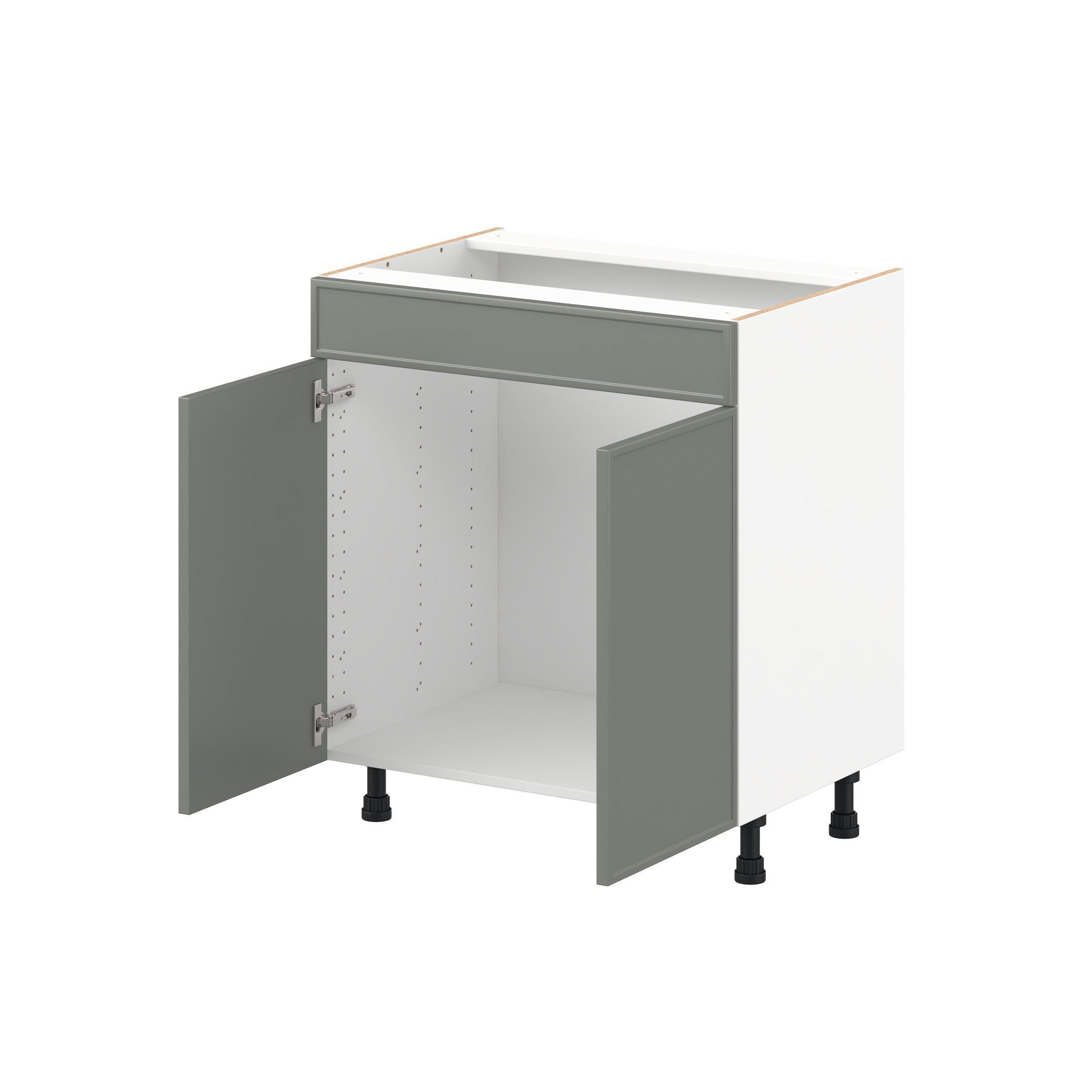 Linden 30 in. Painted Moss Green Vanity Sink Base Cabinet with False Front