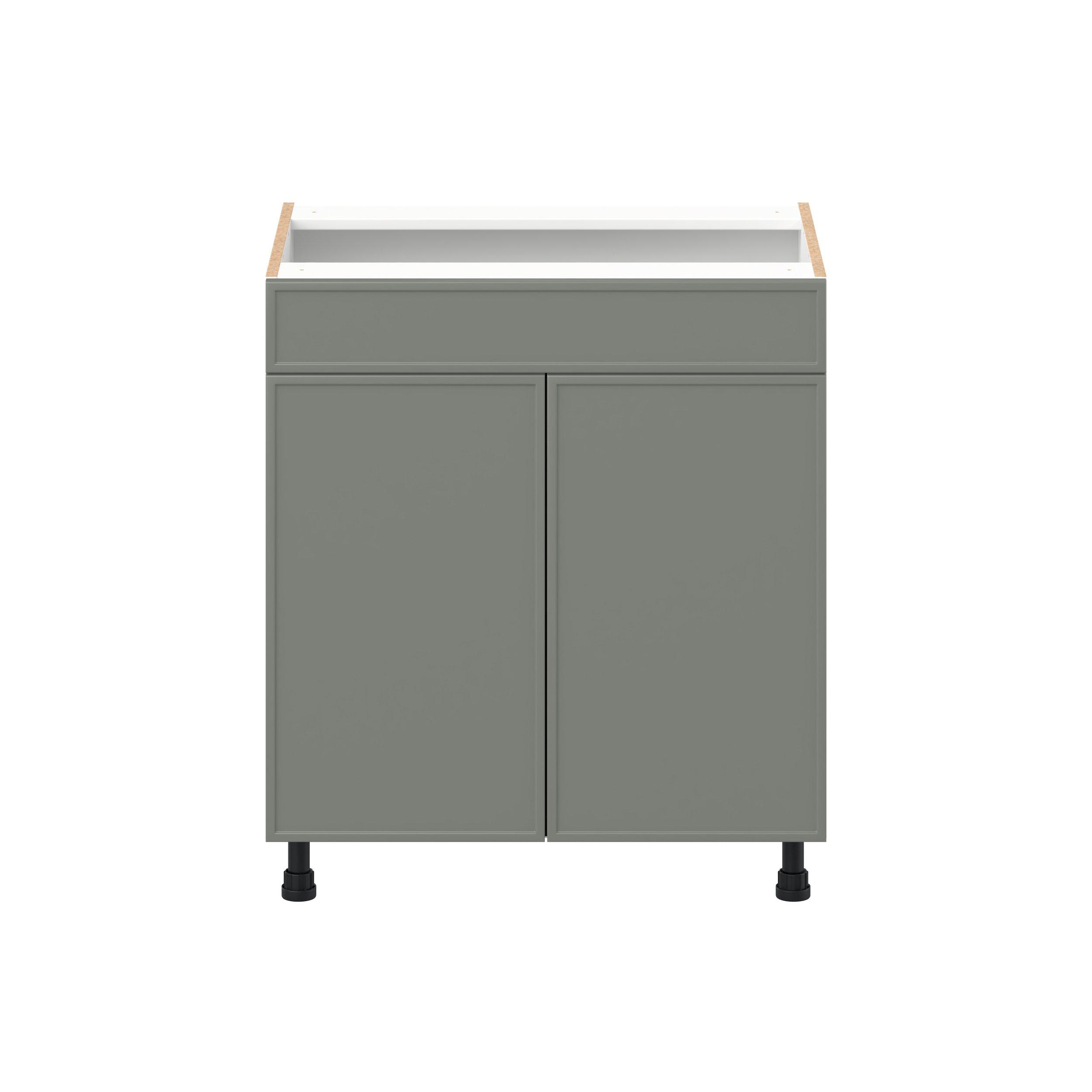 Linden 30 in. Painted Moss Green Vanity Sink Base Cabinet with False Front