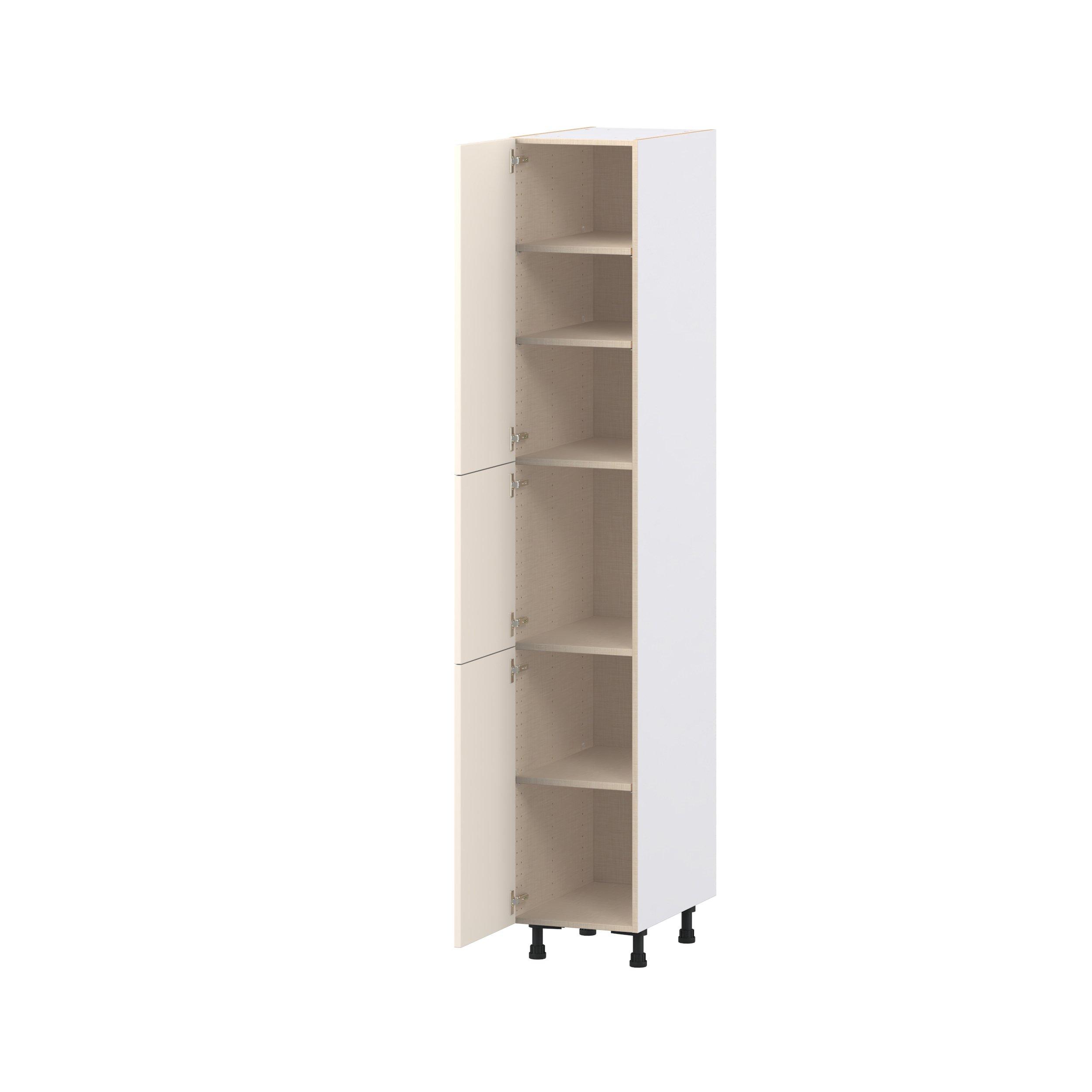 Linden 15 in. Painted Washed Linen Door Pantry Cabinet