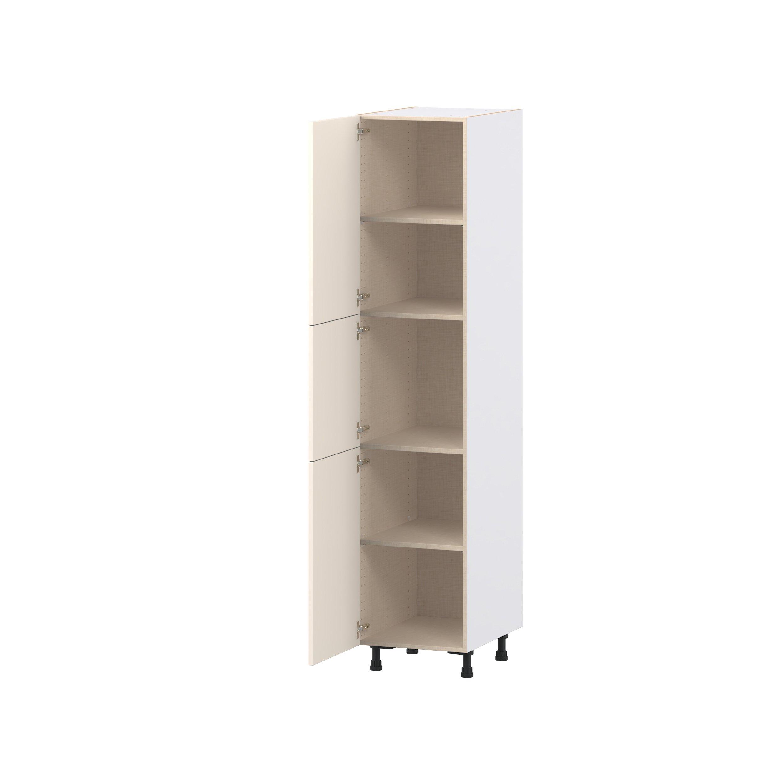 Linden 18 in. Painted Washed Linen Door Pantry Cabinet