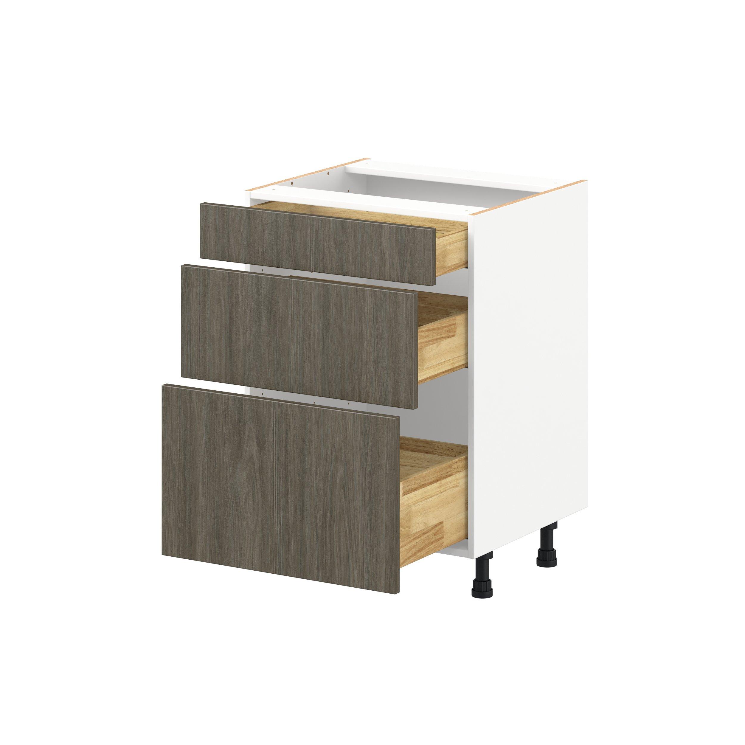 Glenwood 24 in. Burnt Walnut Vanity Drawer Base Cabinet - ADA