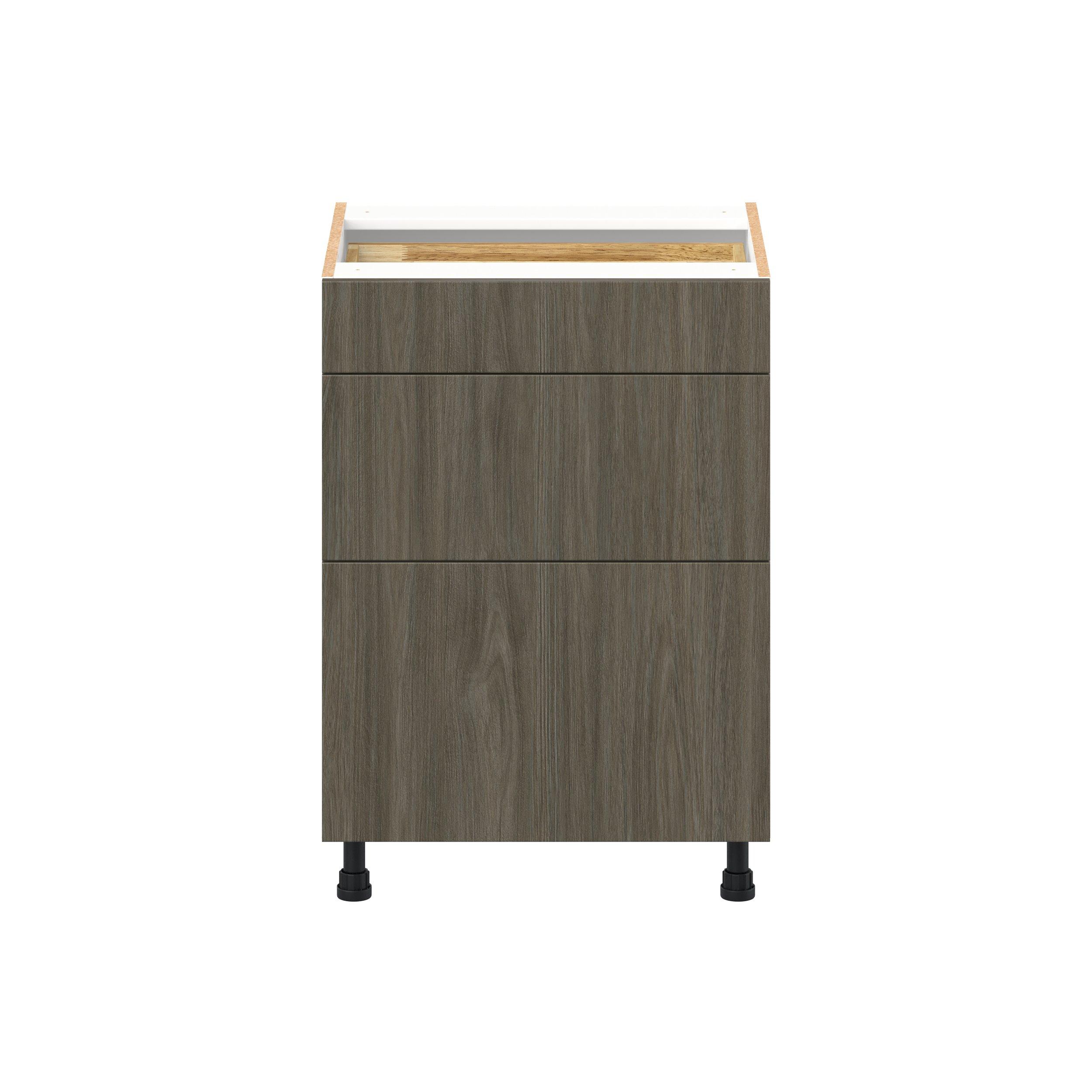 Glenwood 24 in. Burnt Walnut Vanity Drawer Base Cabinet