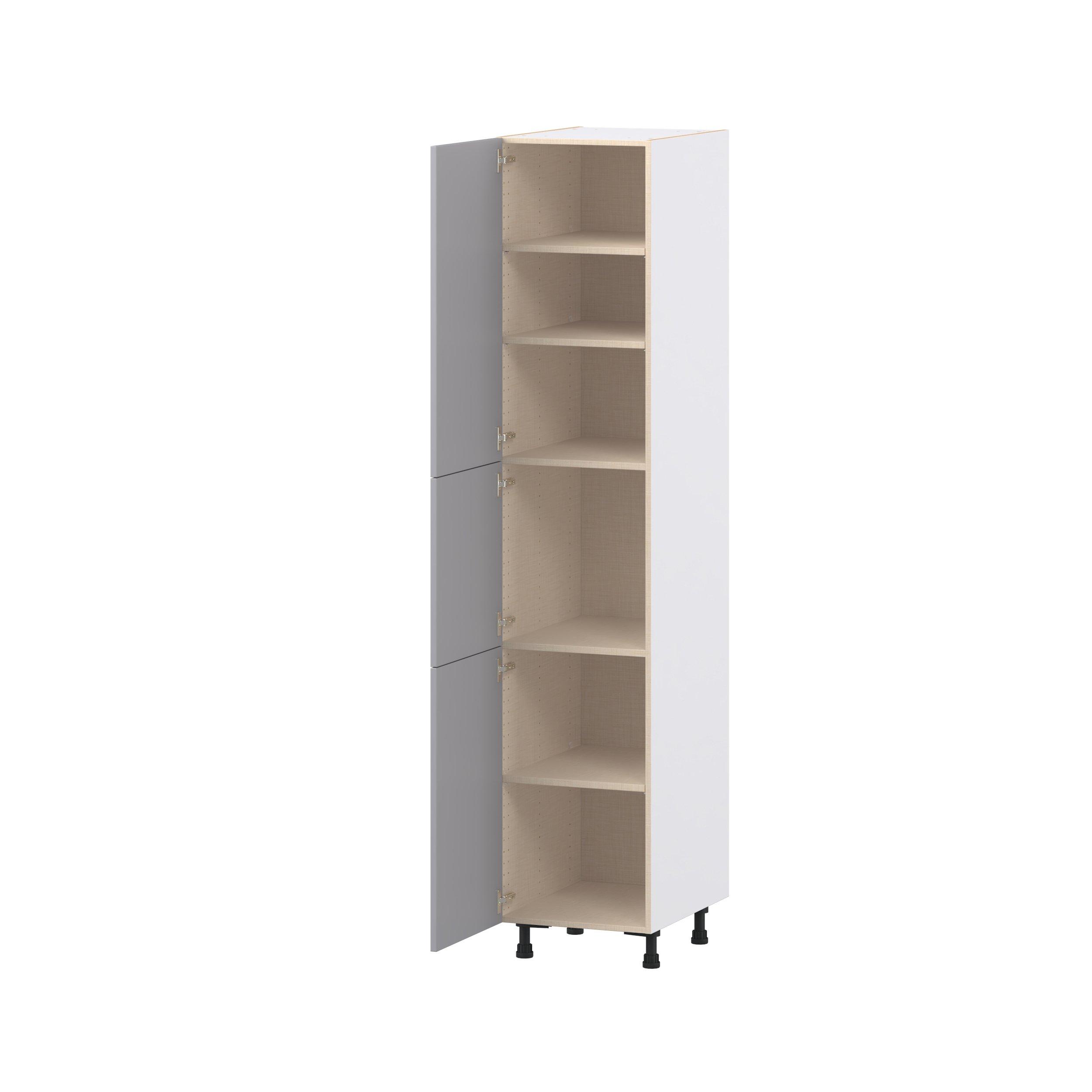 Candler 18 in. Painted Slate Gray Door Pantry Cabinet