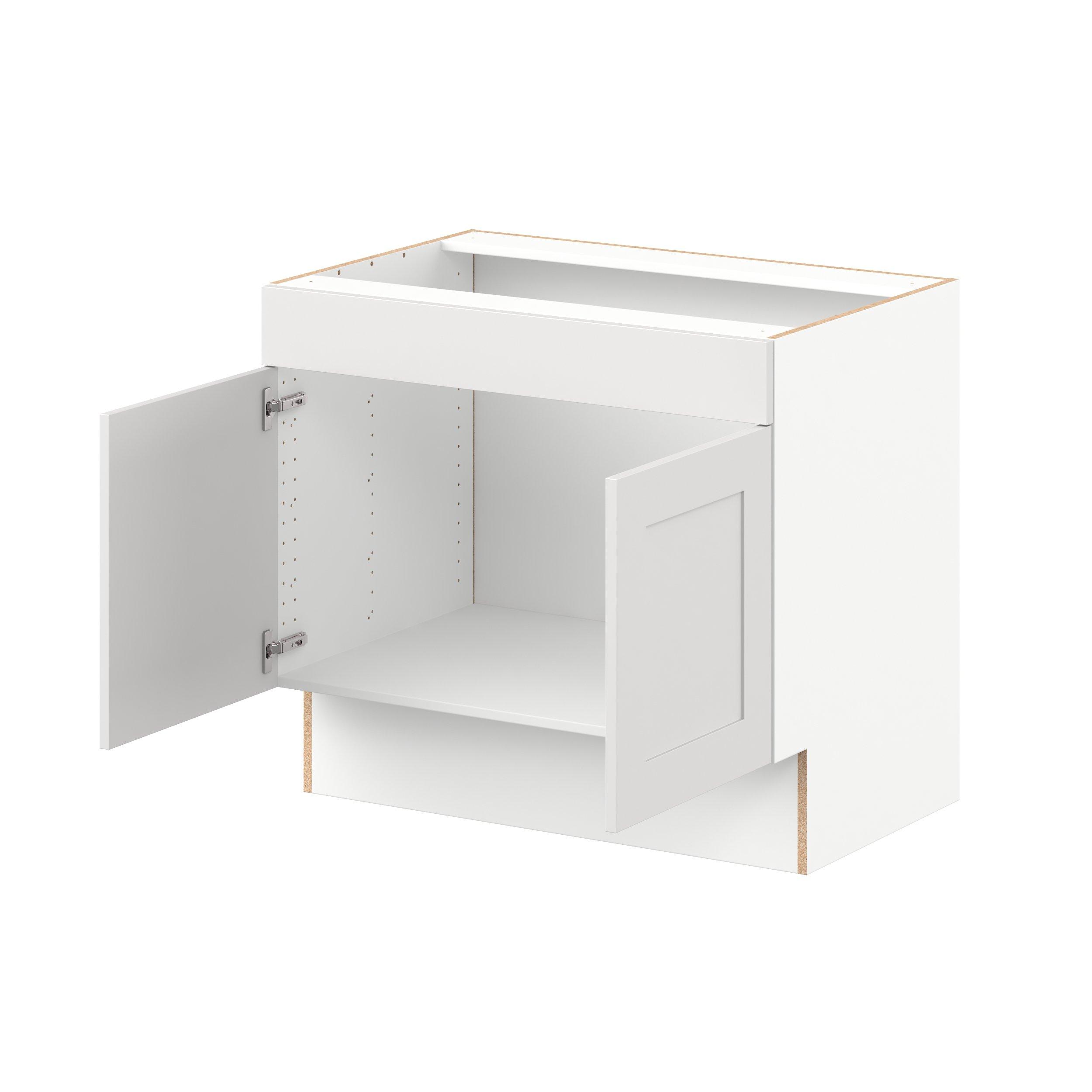 Candler 36 in. Painted Warm White Sink Base Cabinet with False Front - ADA