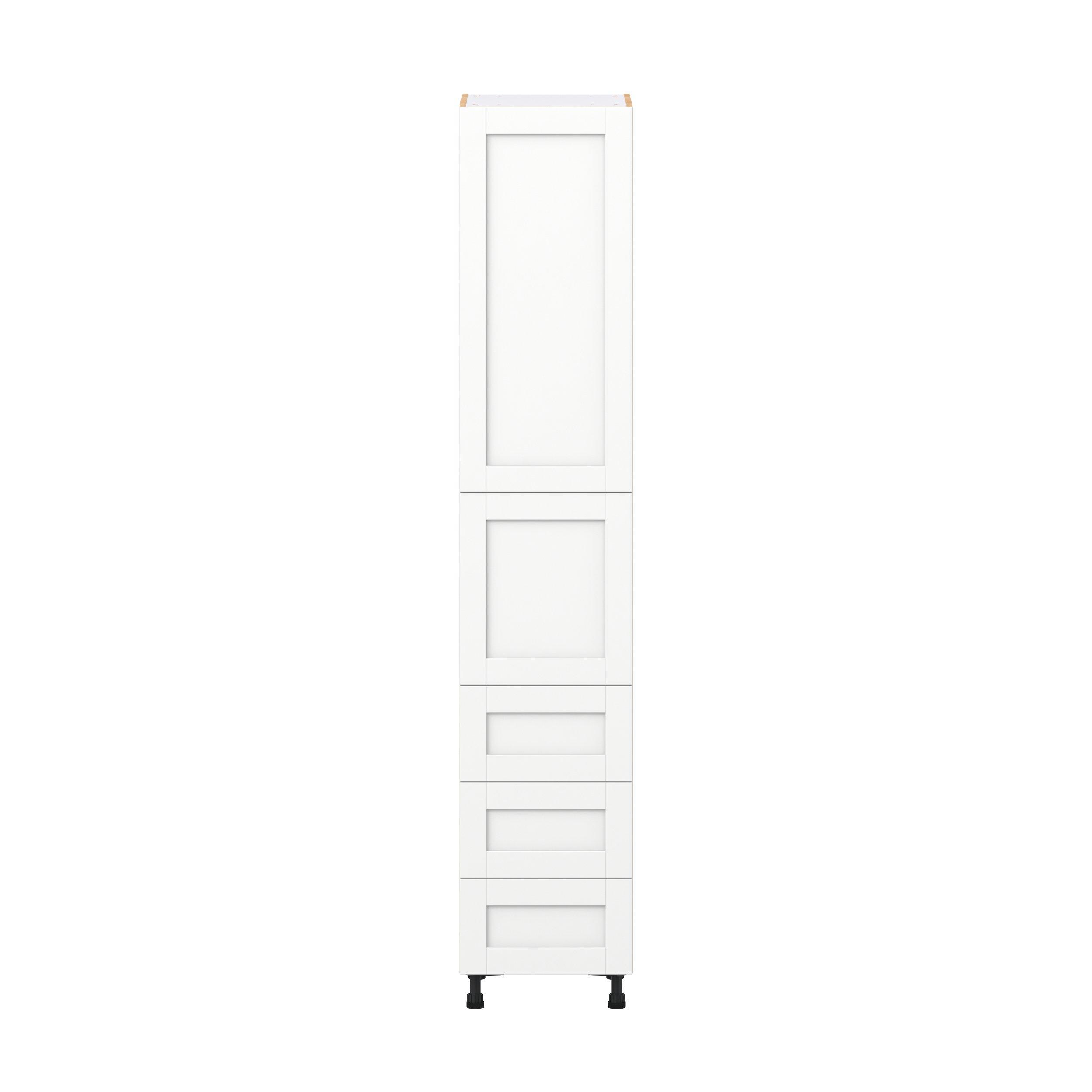 Summerhill 18 in. Bright White Door and Drawer Pantry Cabinet with Inner Pull-Out