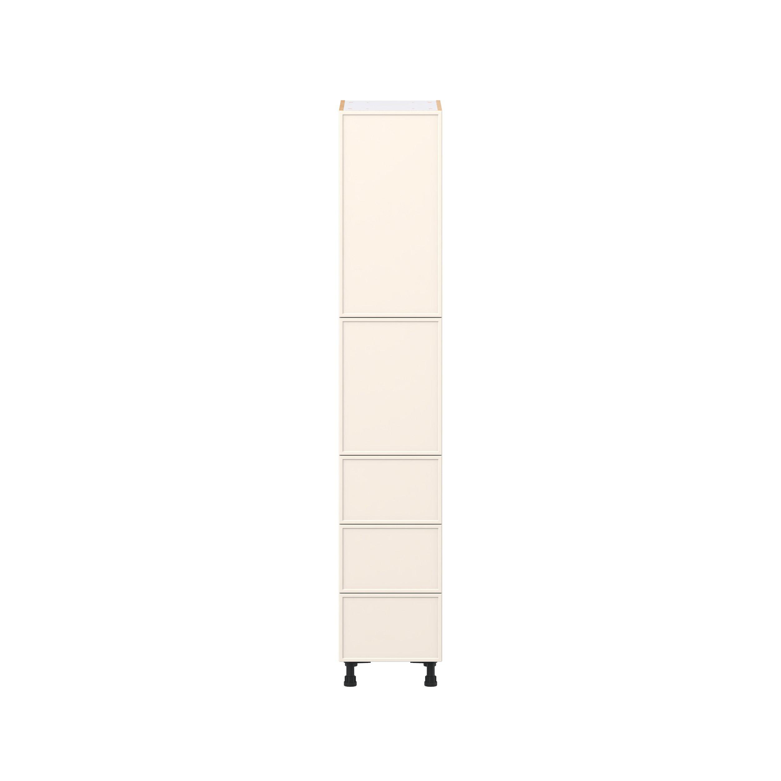 Linden 15 in. Painted Washed Linen Door and Drawer Pantry Cabinet with Inner Pull-Out