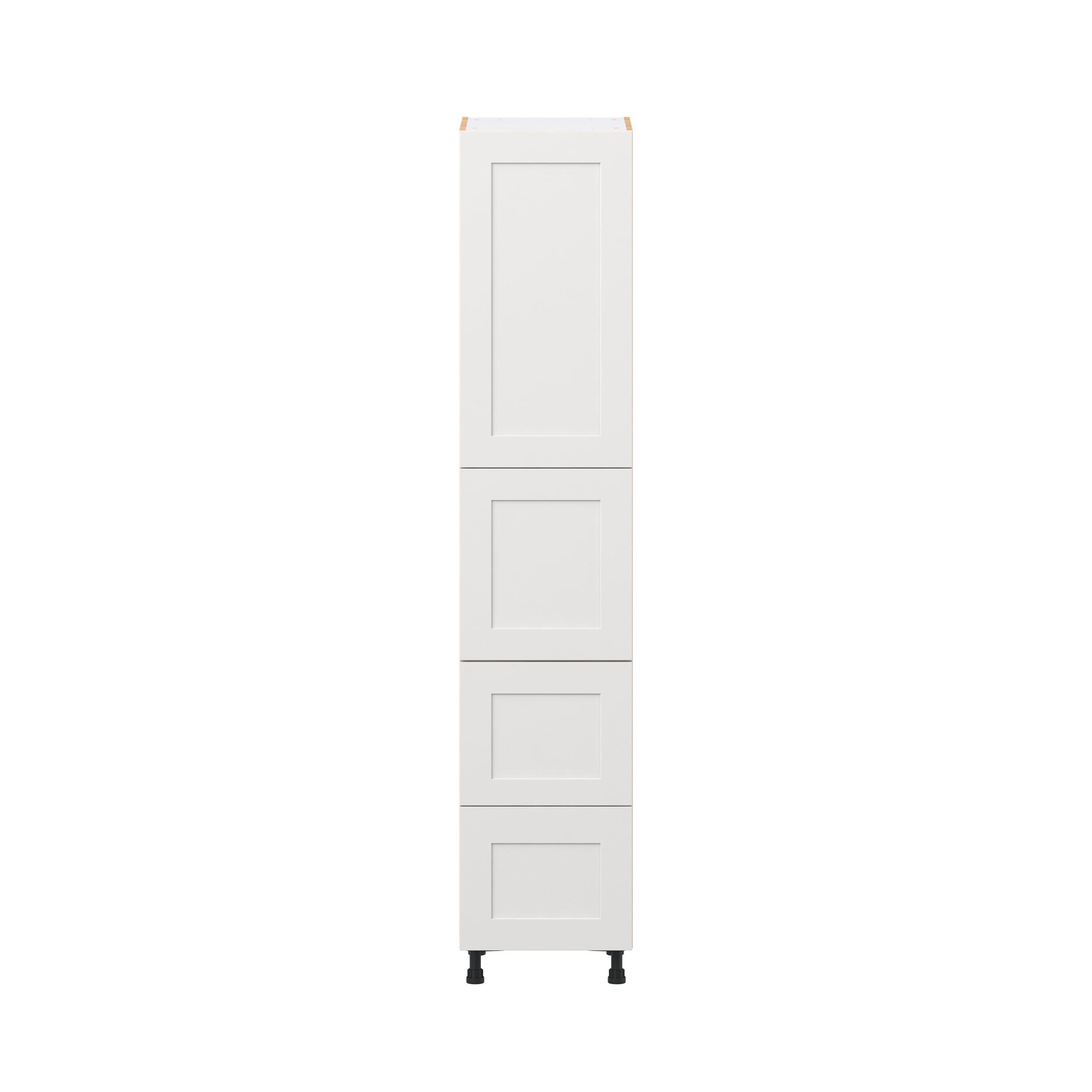 Candler 18 in. Painted Warm White Door and Drawer Pantry Cabinet with Inner Pull-Out