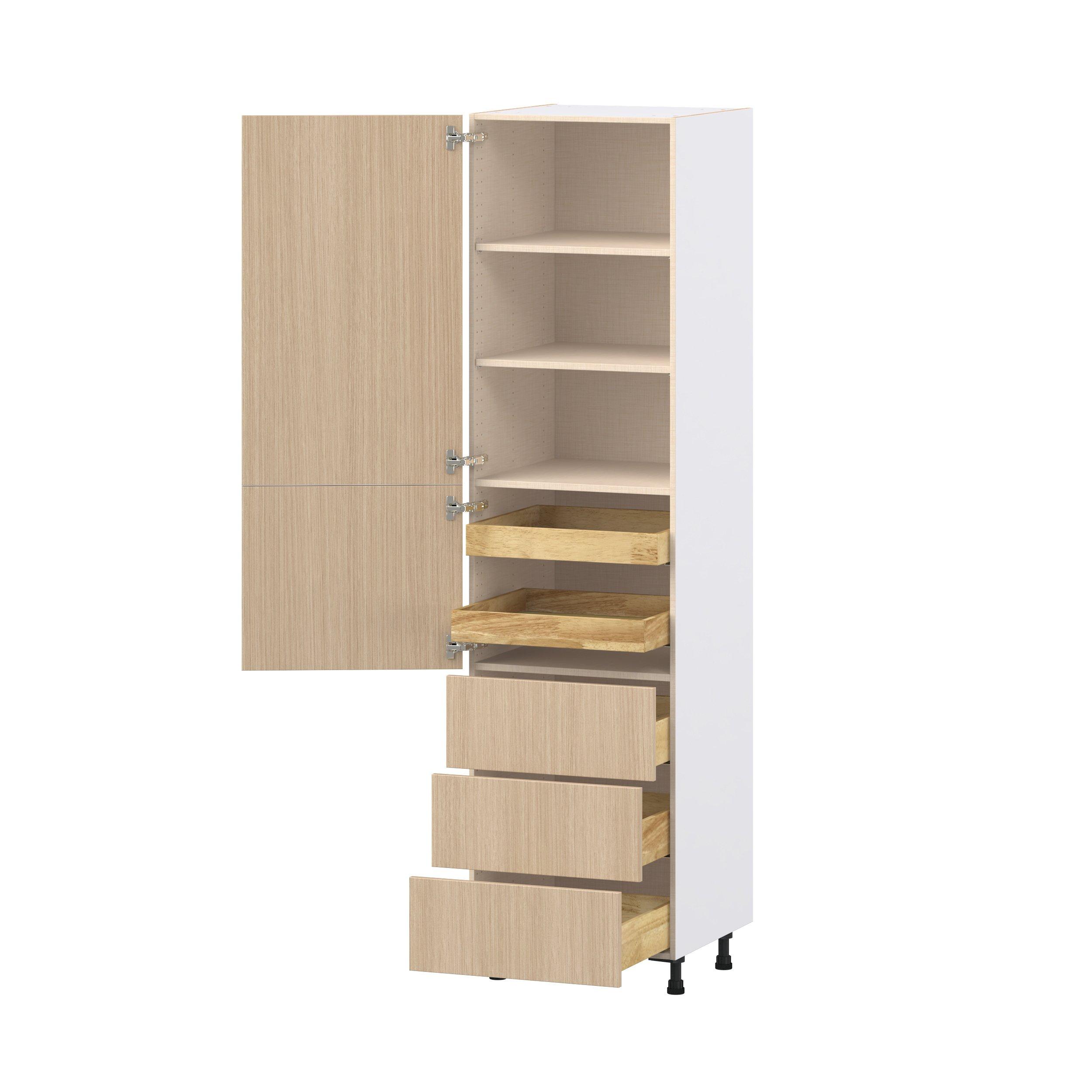 Glenwood 24 in. Mojavi Oak Door and Drawer Pantry Cabinet with Inner Pull-Out