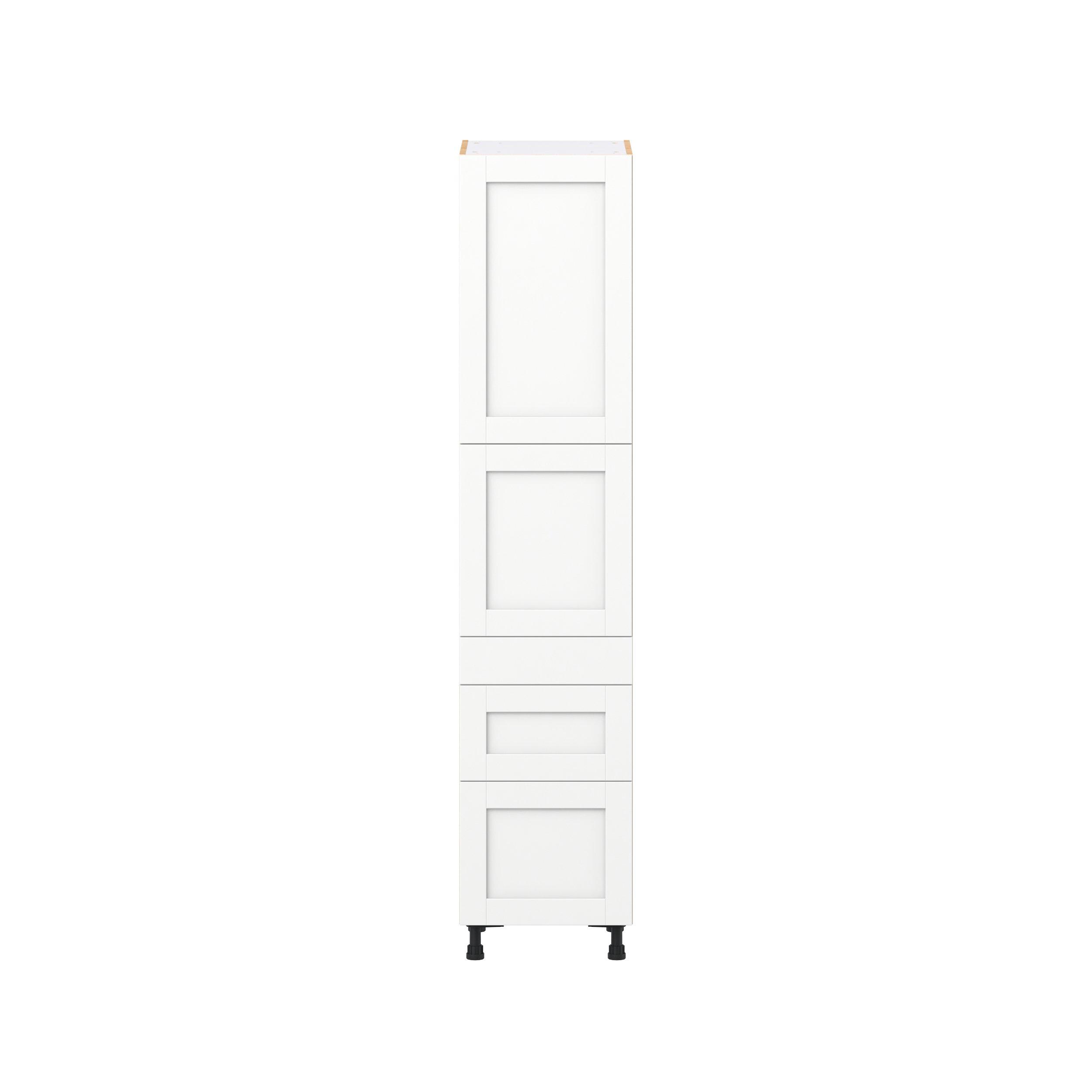 Summerhill 18 in. Bright White Door and Drawer Pantry Cabinet with Inner Pull-Out
