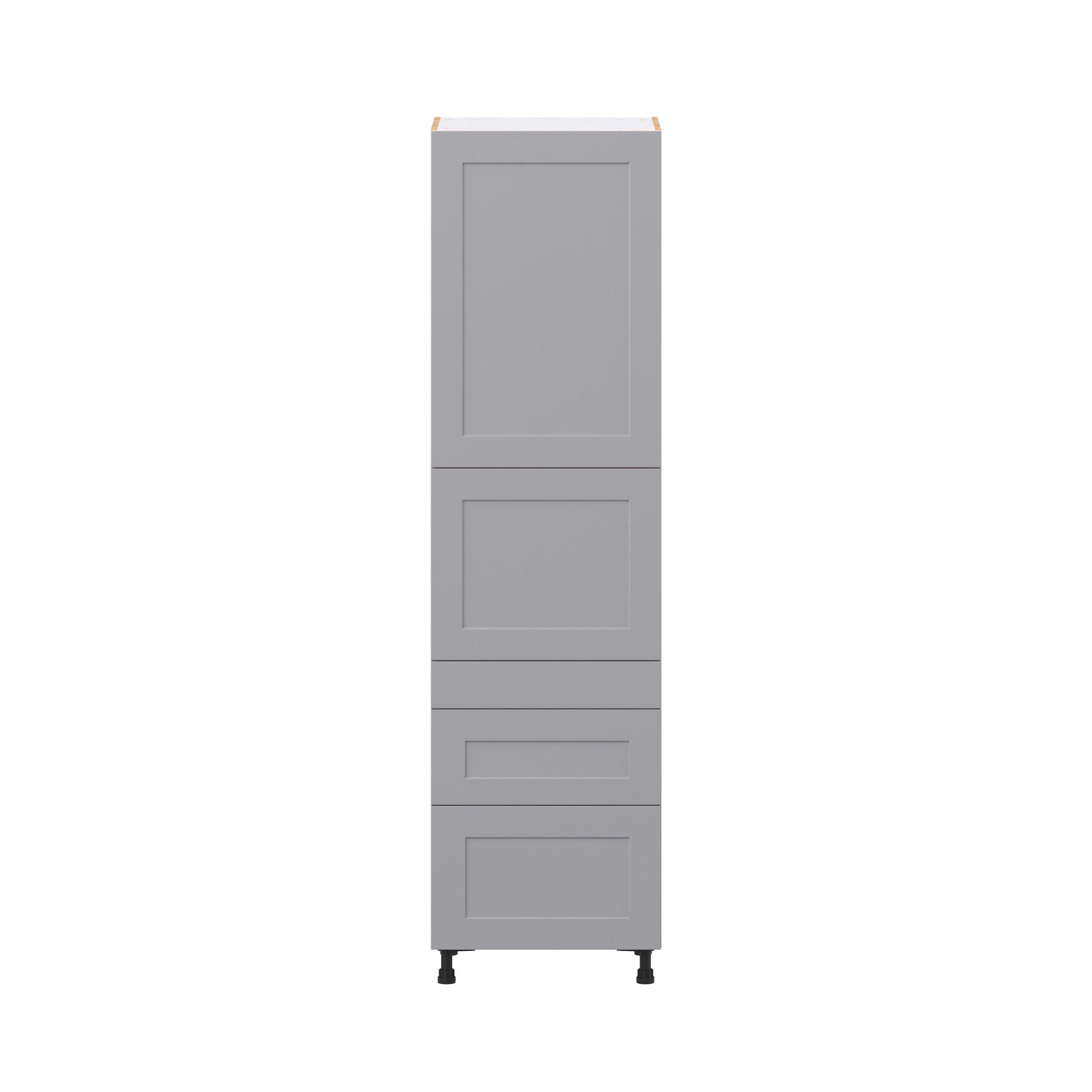 Candler 24 in. Painted Slate Gray Door and Drawer Pantry Cabinet with Inner Pull-Out