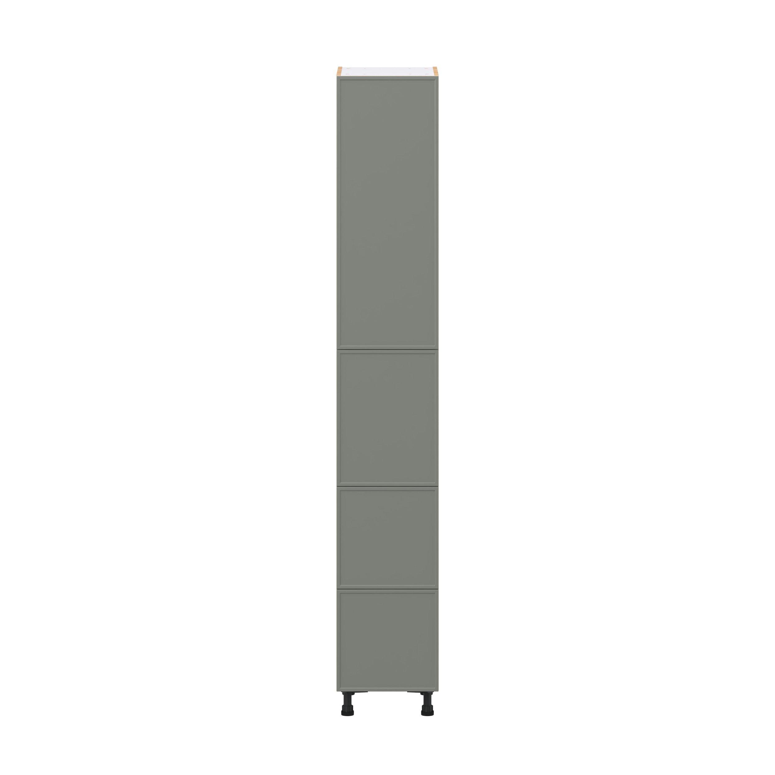 Linden 15 in. Painted Moss Green Door and Drawer Pantry Cabinet with Inner Pull-Out